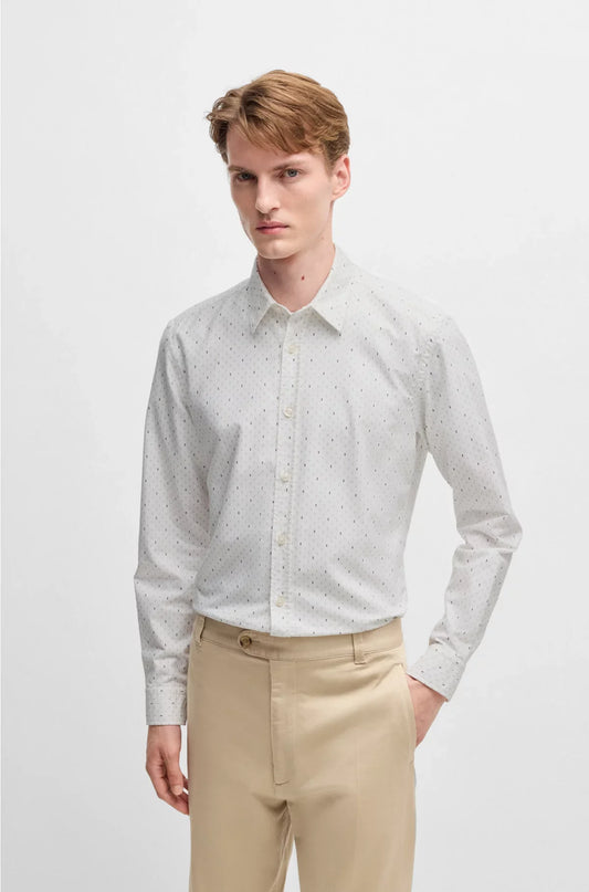 SLIM-FIT SHIRT IN PRINTED OXFORD COTTON
