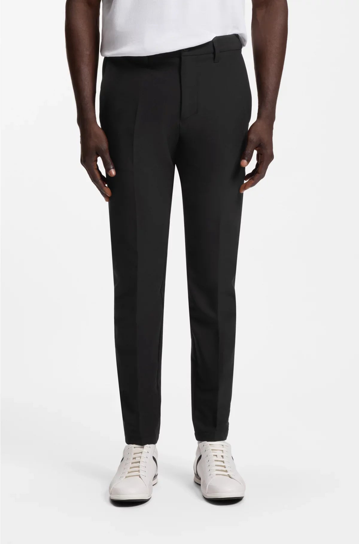 SLIM-FIT TROUSERS IN WATER-REPELLENT STRETCH FABRIC