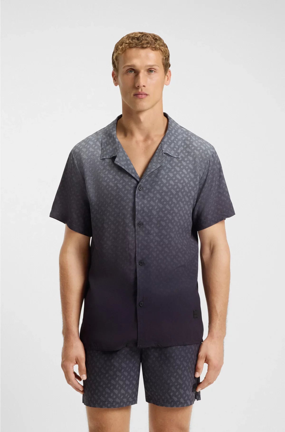 REGULAR-FIT SHIRT WITH DEGRADE MONOGRAM PRINT