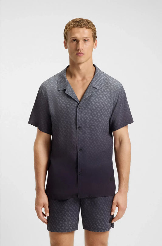 REGULAR-FIT SHIRT WITH DEGRADE MONOGRAM PRINT