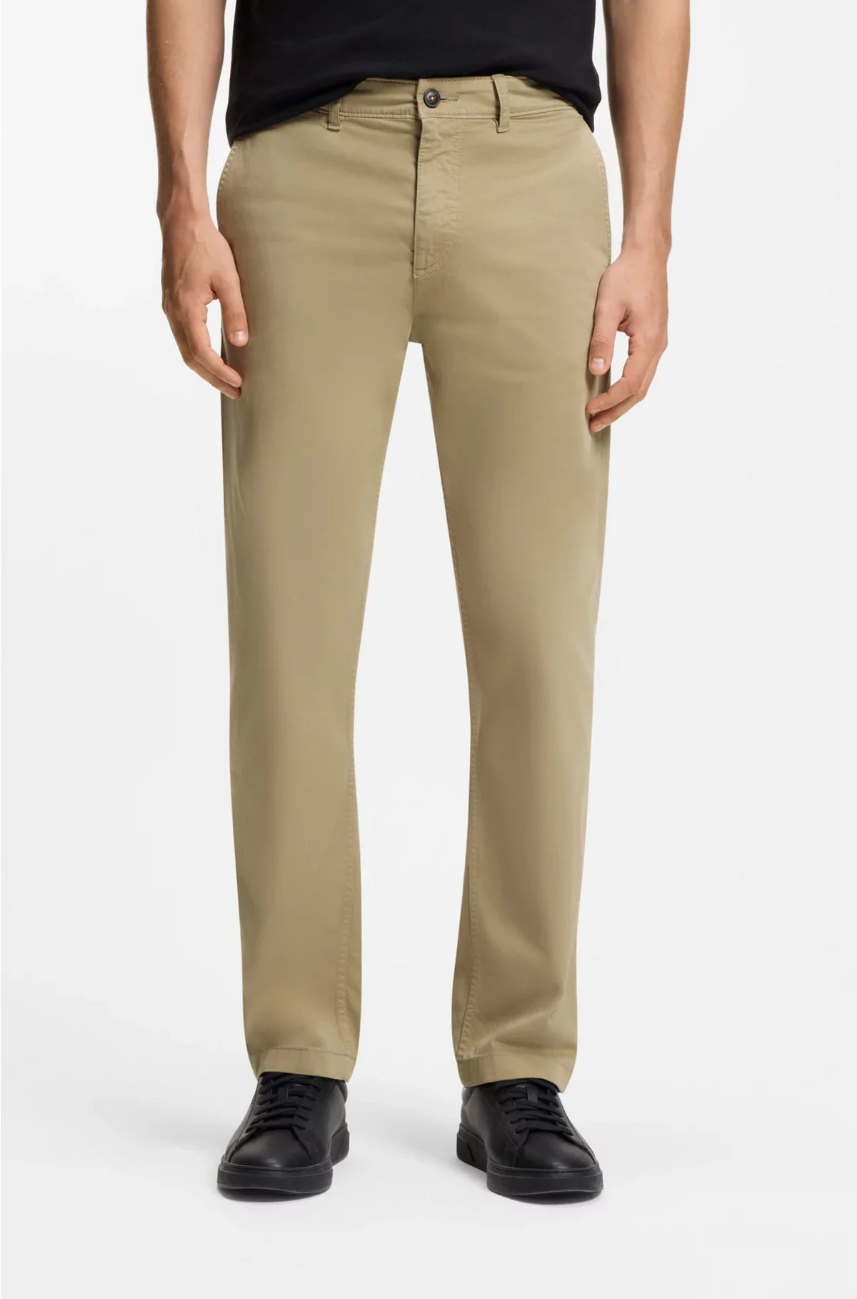 REGULAR-FIT TROUSERS IN STRETCH-COTTON SATIN