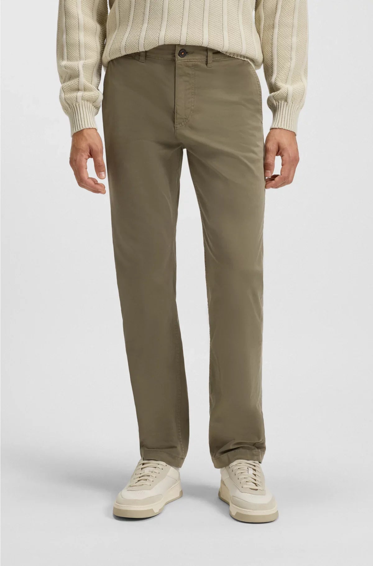 REGULAR-FIT TROUSERS IN STRETCH-COTTON SATIN