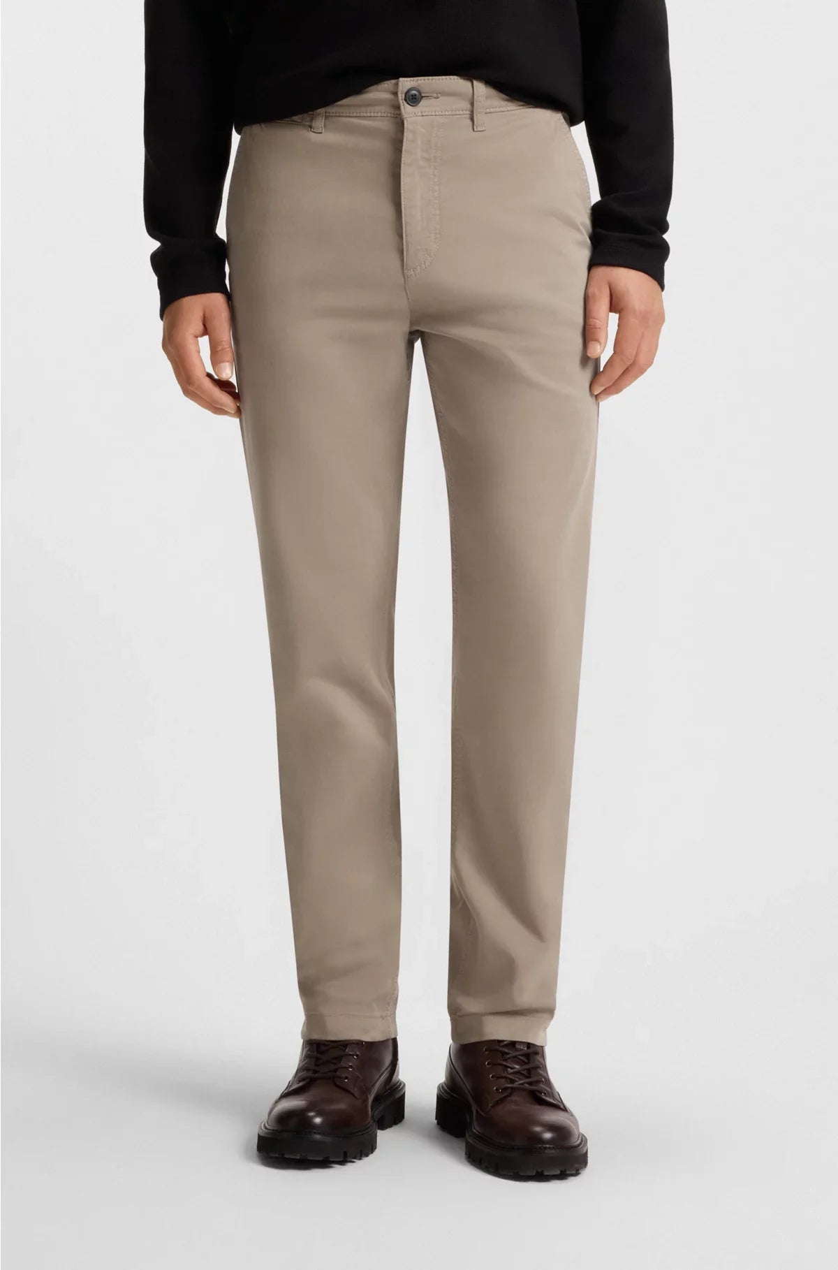 REGULAR-FIT TROUSERS IN STRETCH-COTTON SATIN
