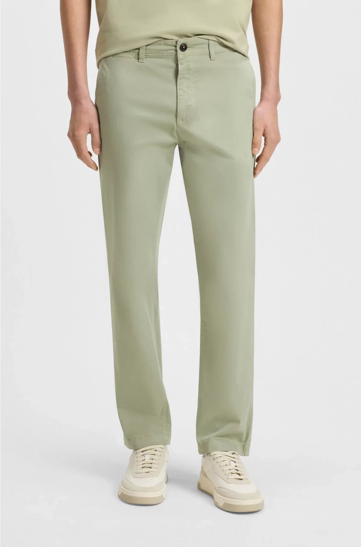 REGULAR-FIT TROUSERS IN STRETCH-COTTON SATIN