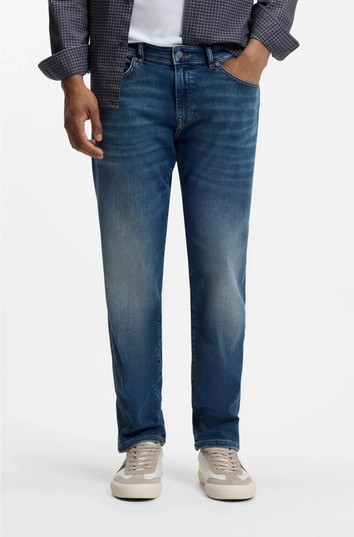 MAINE REGULAR-FIT JEANS IN BLUE SUPER-STRETCH DENIM