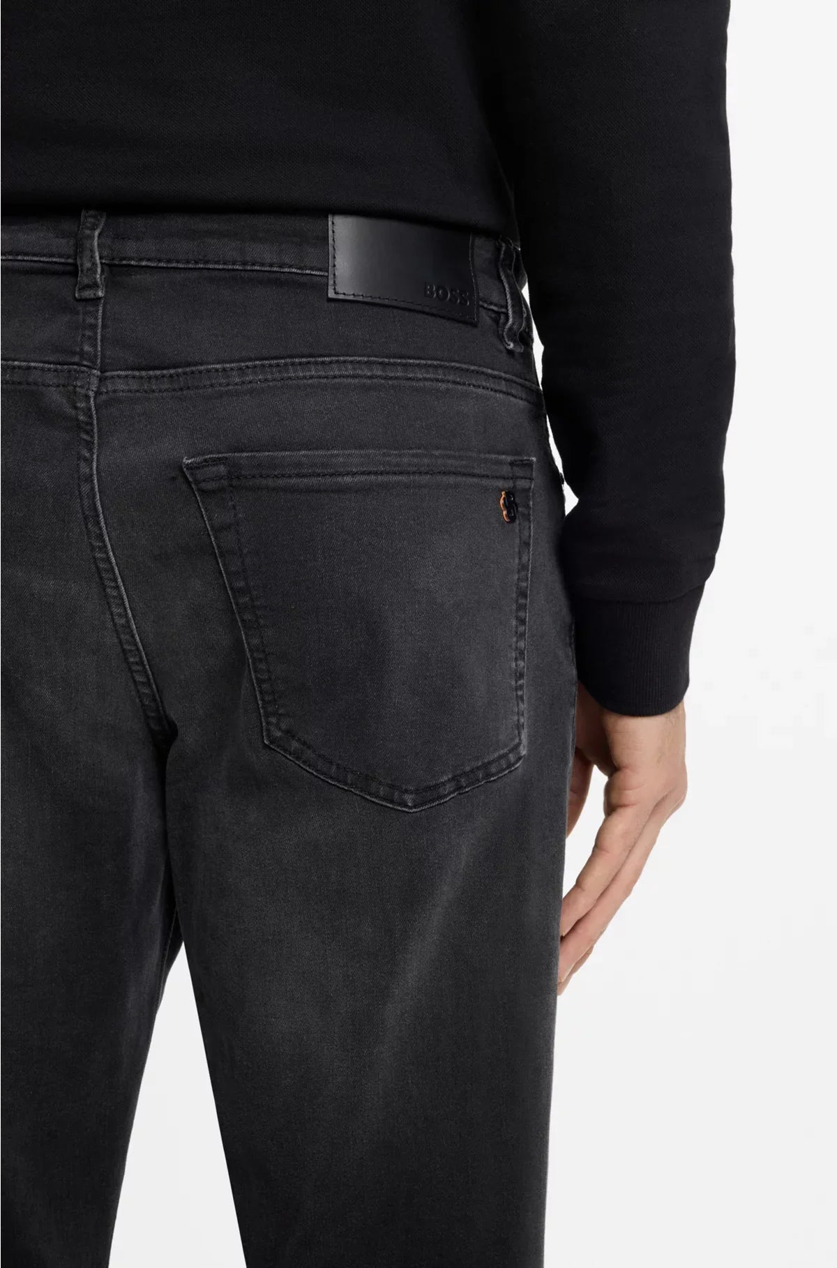MAINE REGULAR-FIT JEANS IN BLACK SUPER-STRETCH DENIM