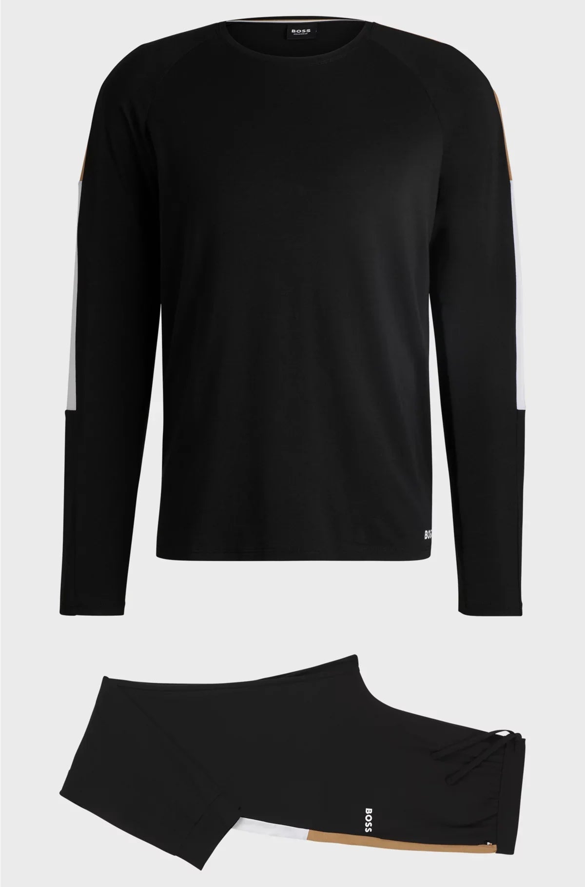 COTTON-BLEND PYJAMAS WITH CONTRAST INSERTS