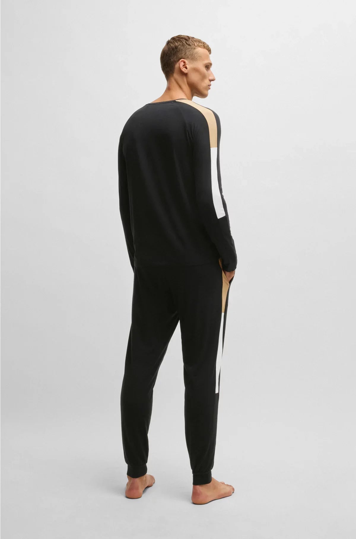 COTTON-BLEND PYJAMAS WITH CONTRAST INSERTS