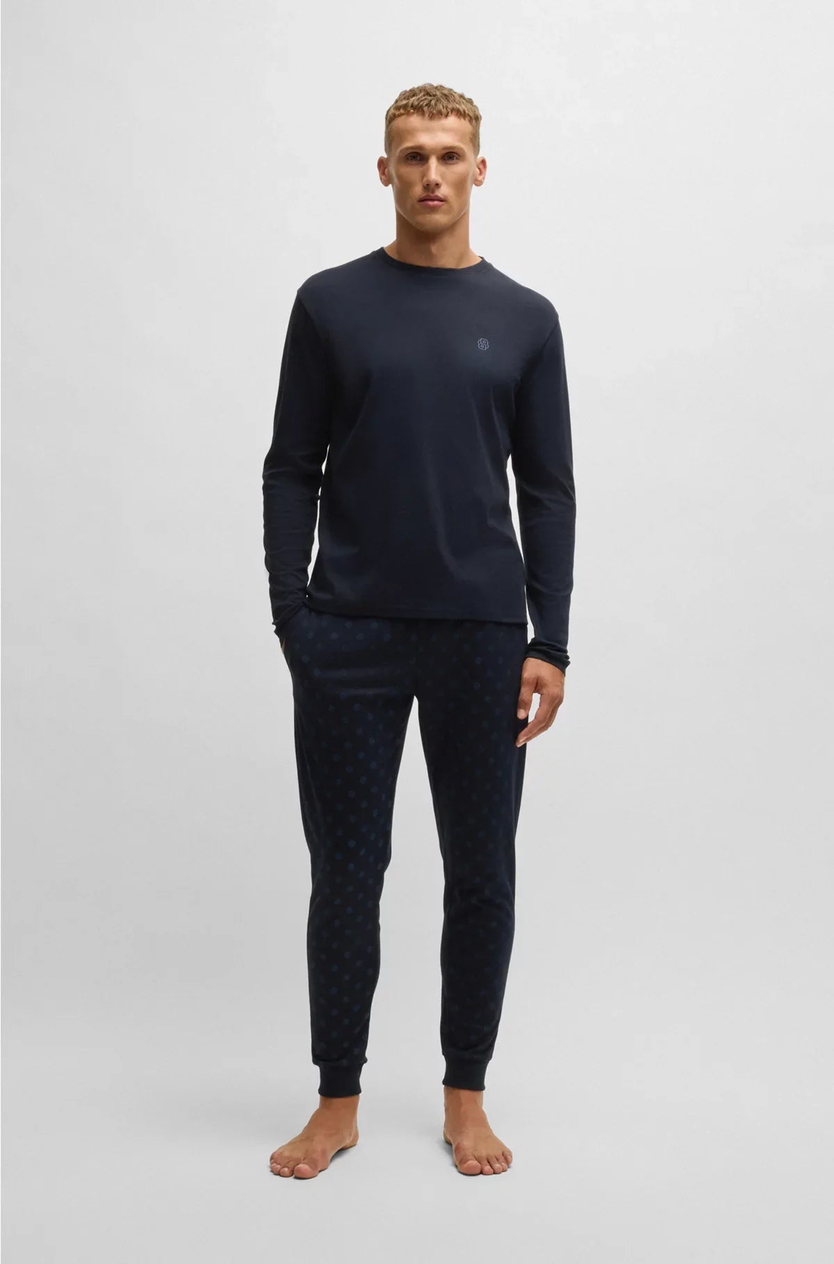 INTERLOCK-COTTON PYJAMAS WITH DOUBLE B MONOGRAMS
