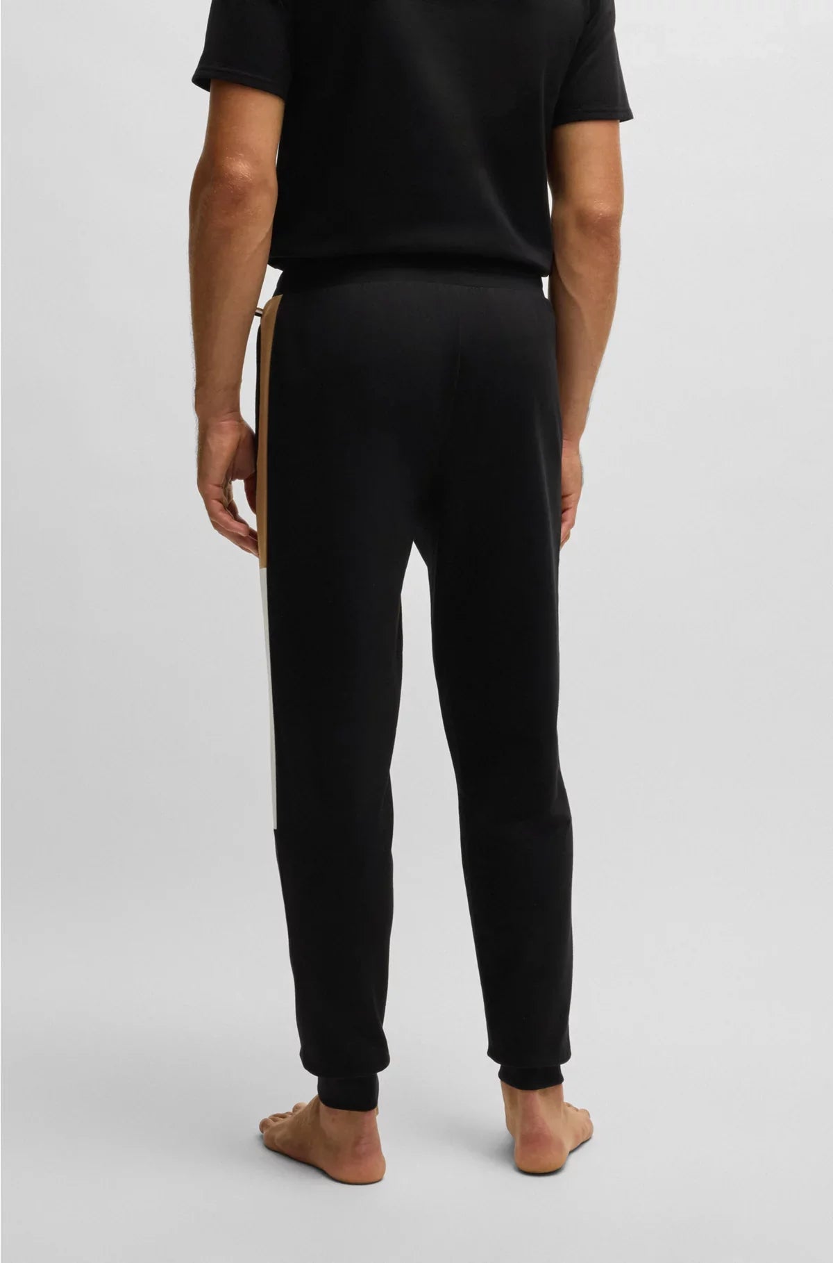 COTTON-TERRY TRACKSUIT BOTTOMS WITH CONTRAST SIDE PANELS