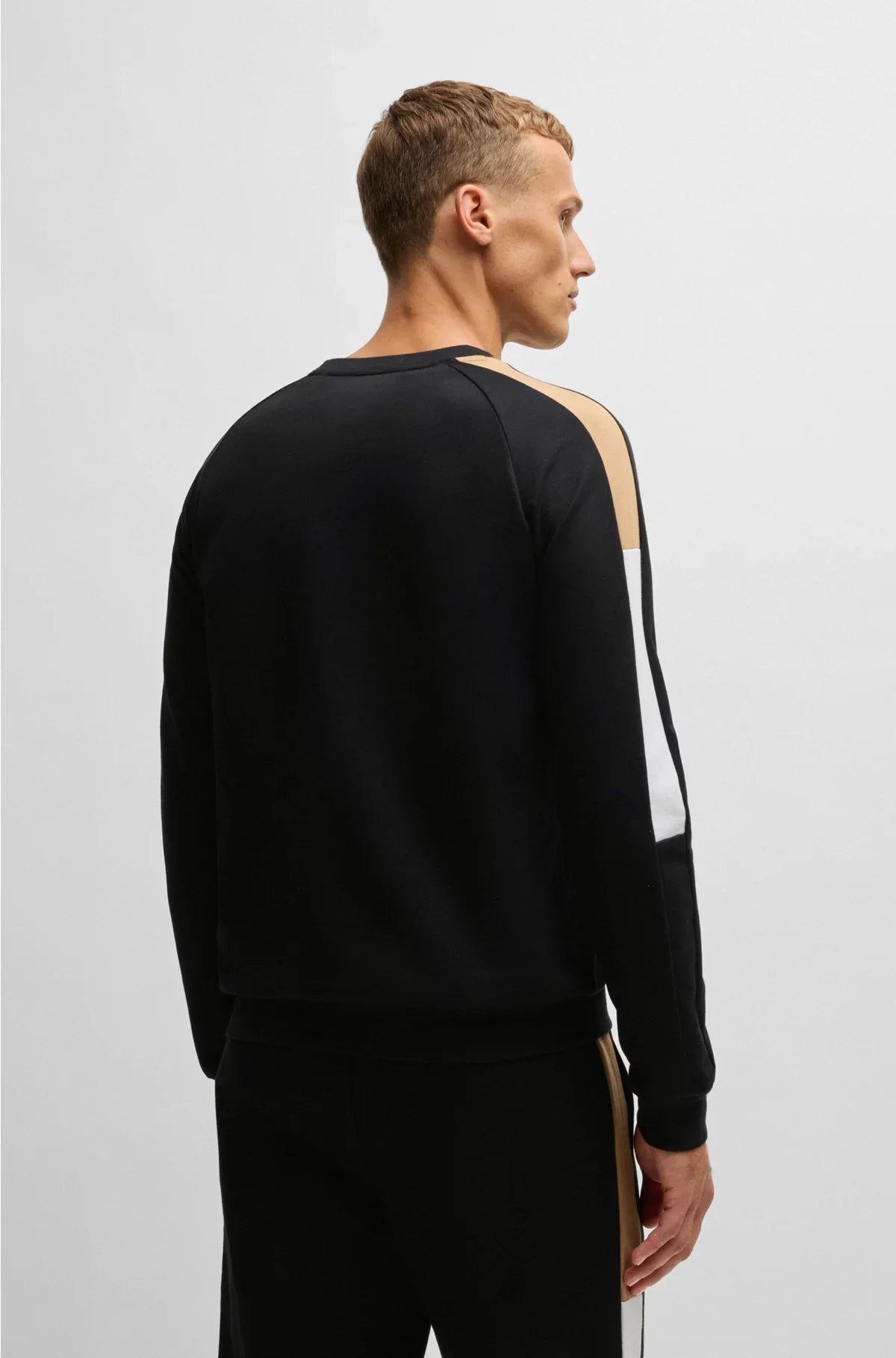 REGULAR-FIT SWEATSHIRT IN COTTON TERRY WITH CONTRAST PANELS