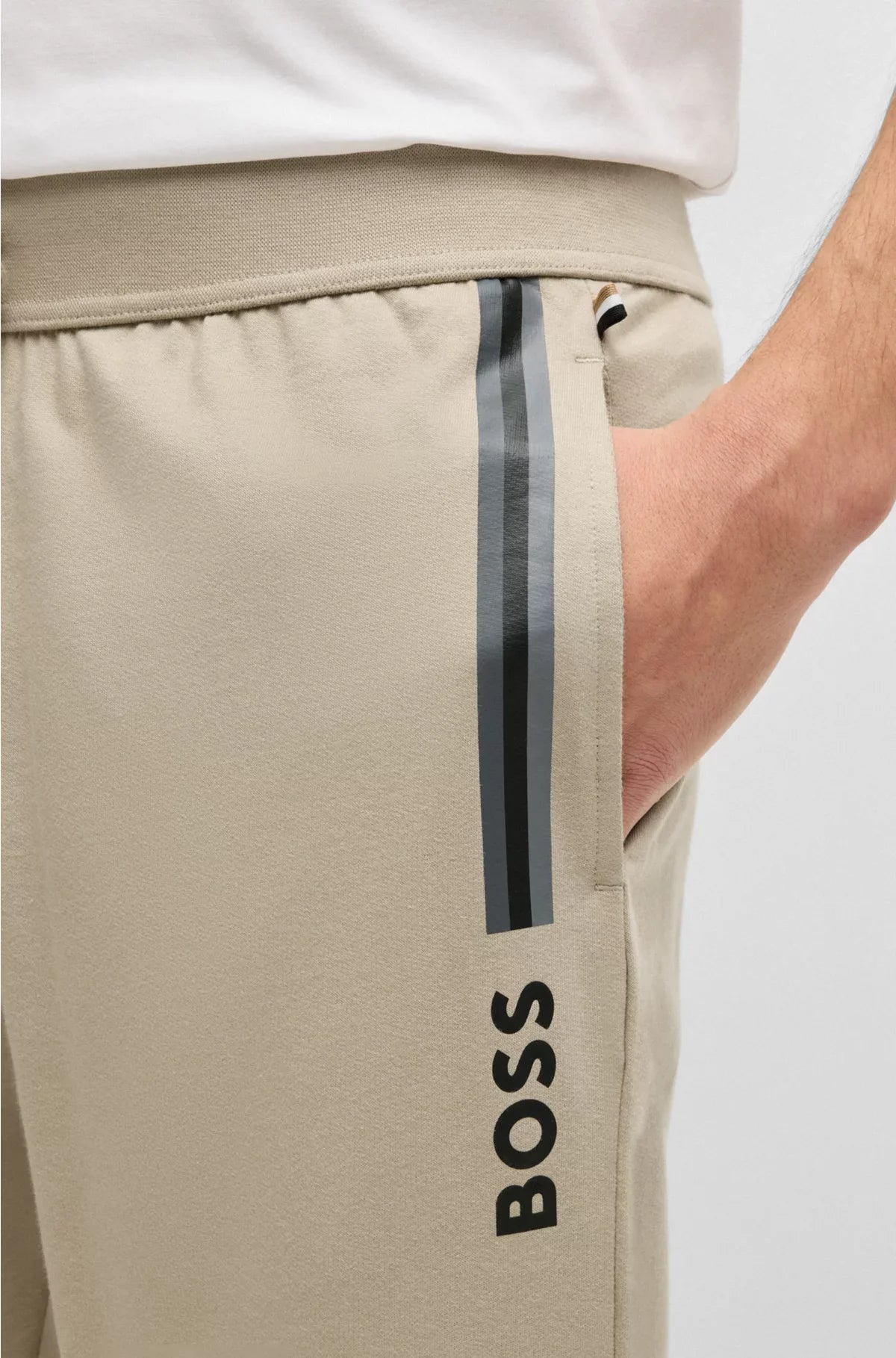 DRAWCORD TRACKSUIT BOTTOMS IN COTTON TERRY WITH LOGO PRINT