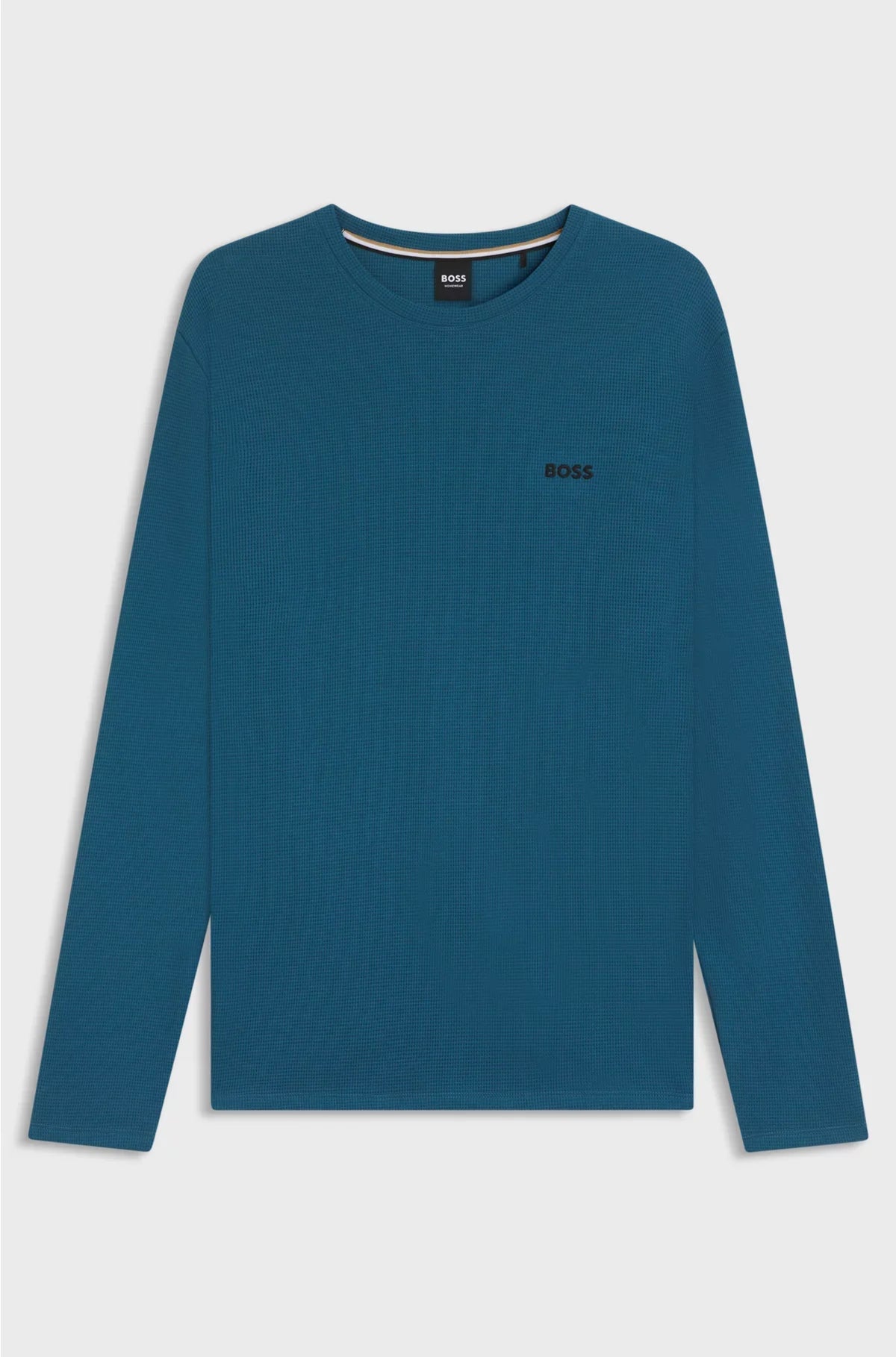 WAFFLE-STRUCTURED PYJAMA T-SHIRT IN A COTTON BLEND