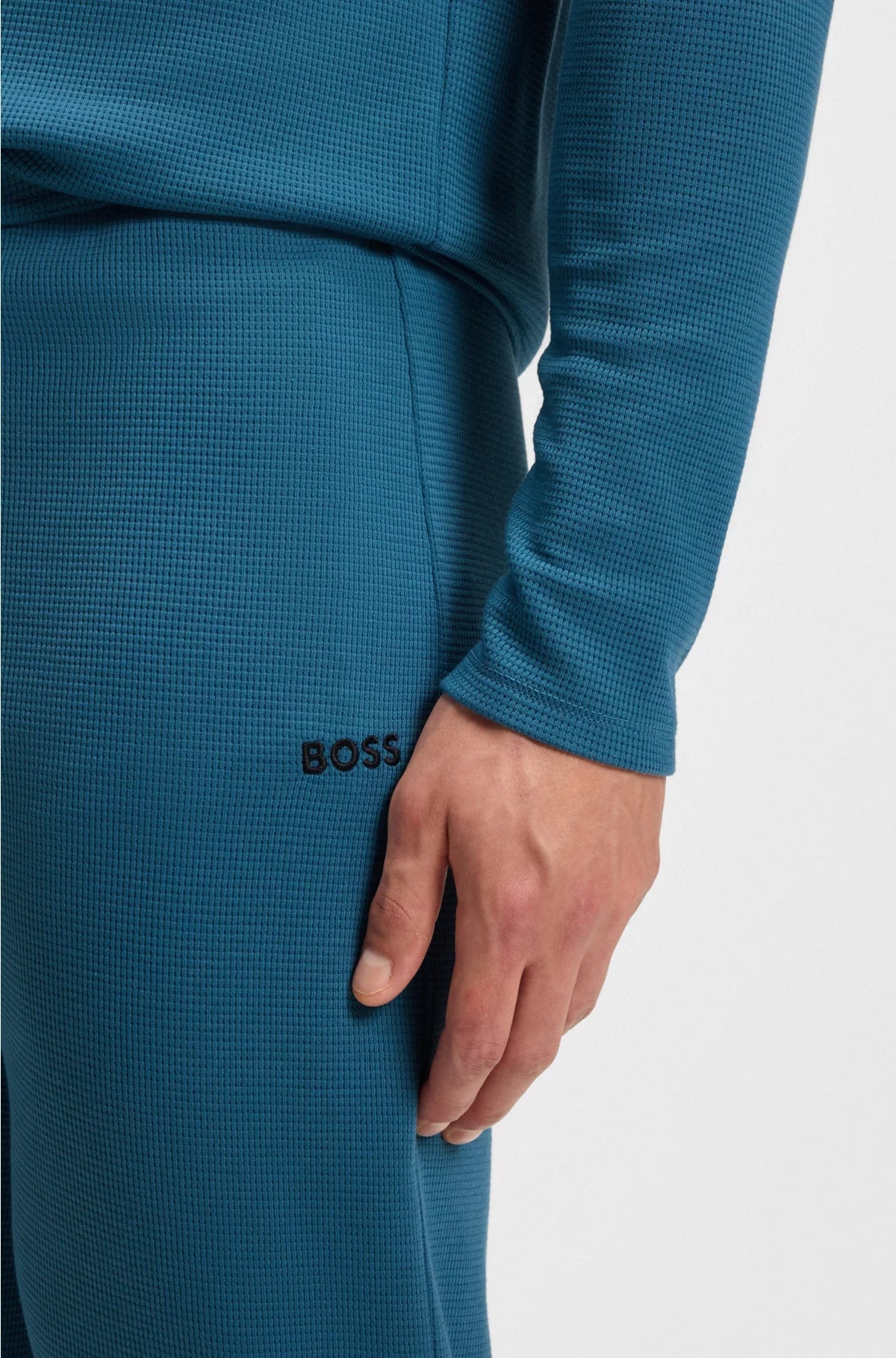 COTTON-BLEND PYJAMA BOTTOMS WITH EMBROIDERED LOGO