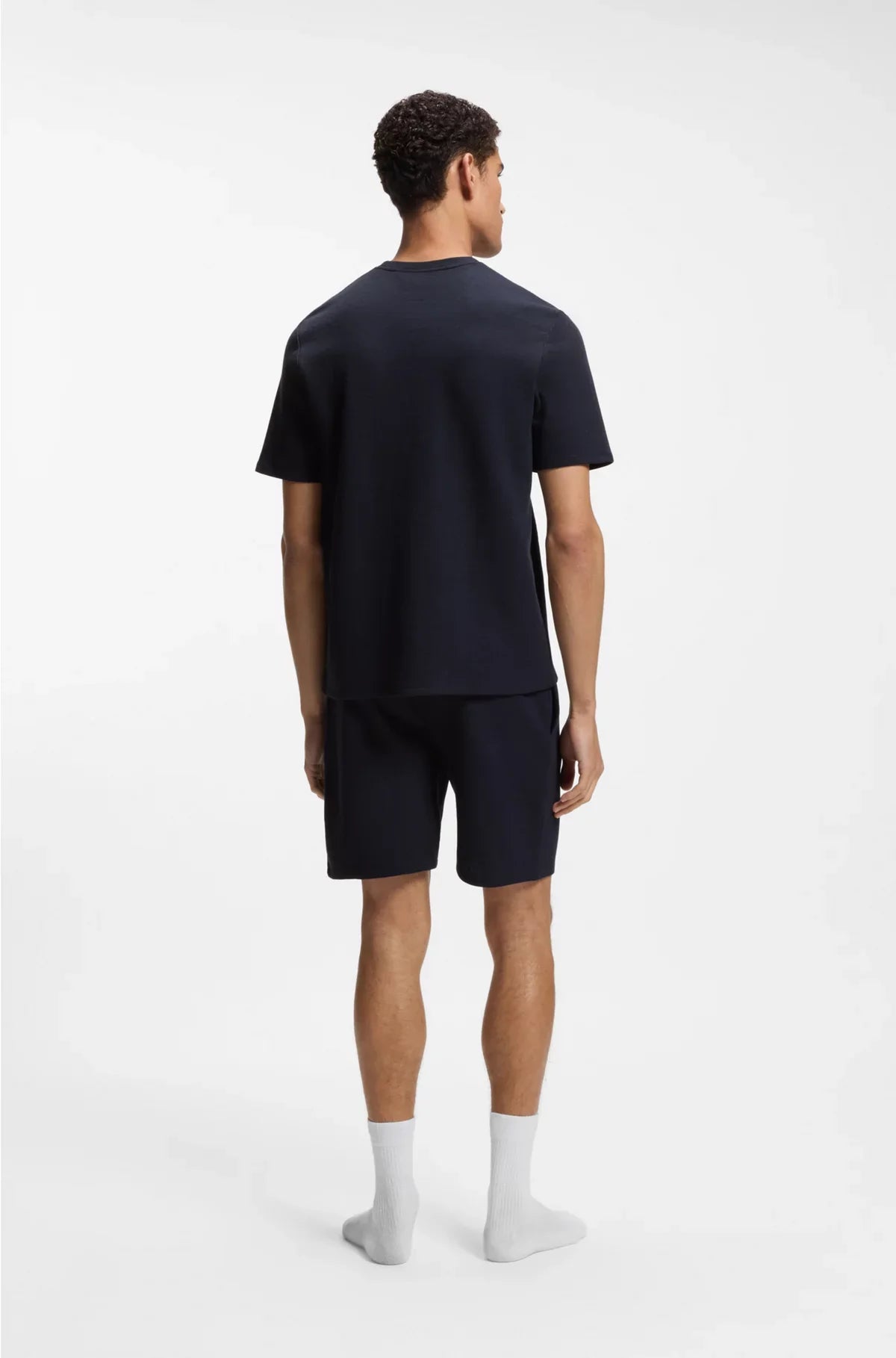 COTTON-BLEND PYJAMA T-SHIRT WITH EMBROIDERED LOGO