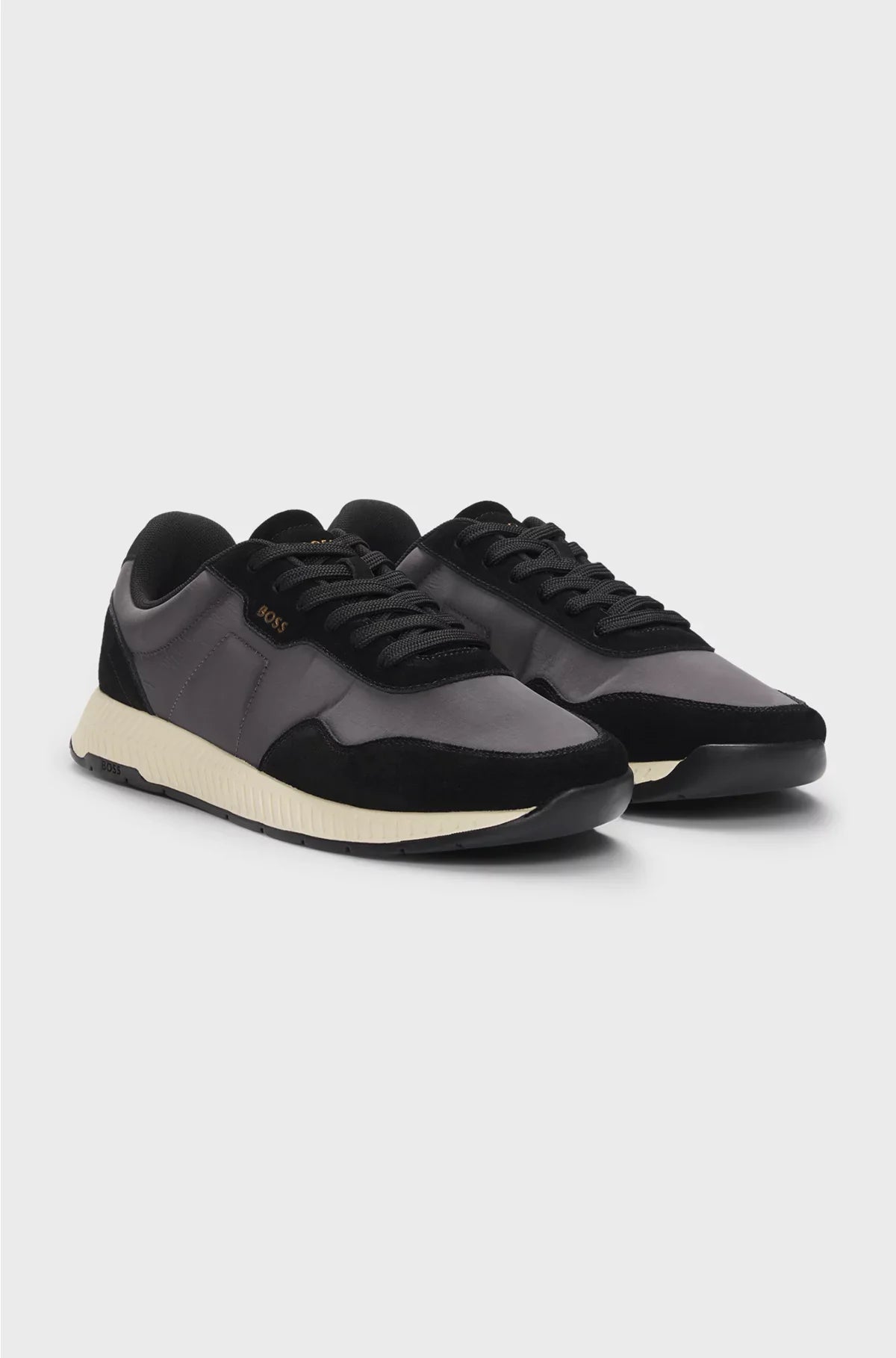 MIXED-MATERIAL TRAINERS WITH SUEDE TRIMS