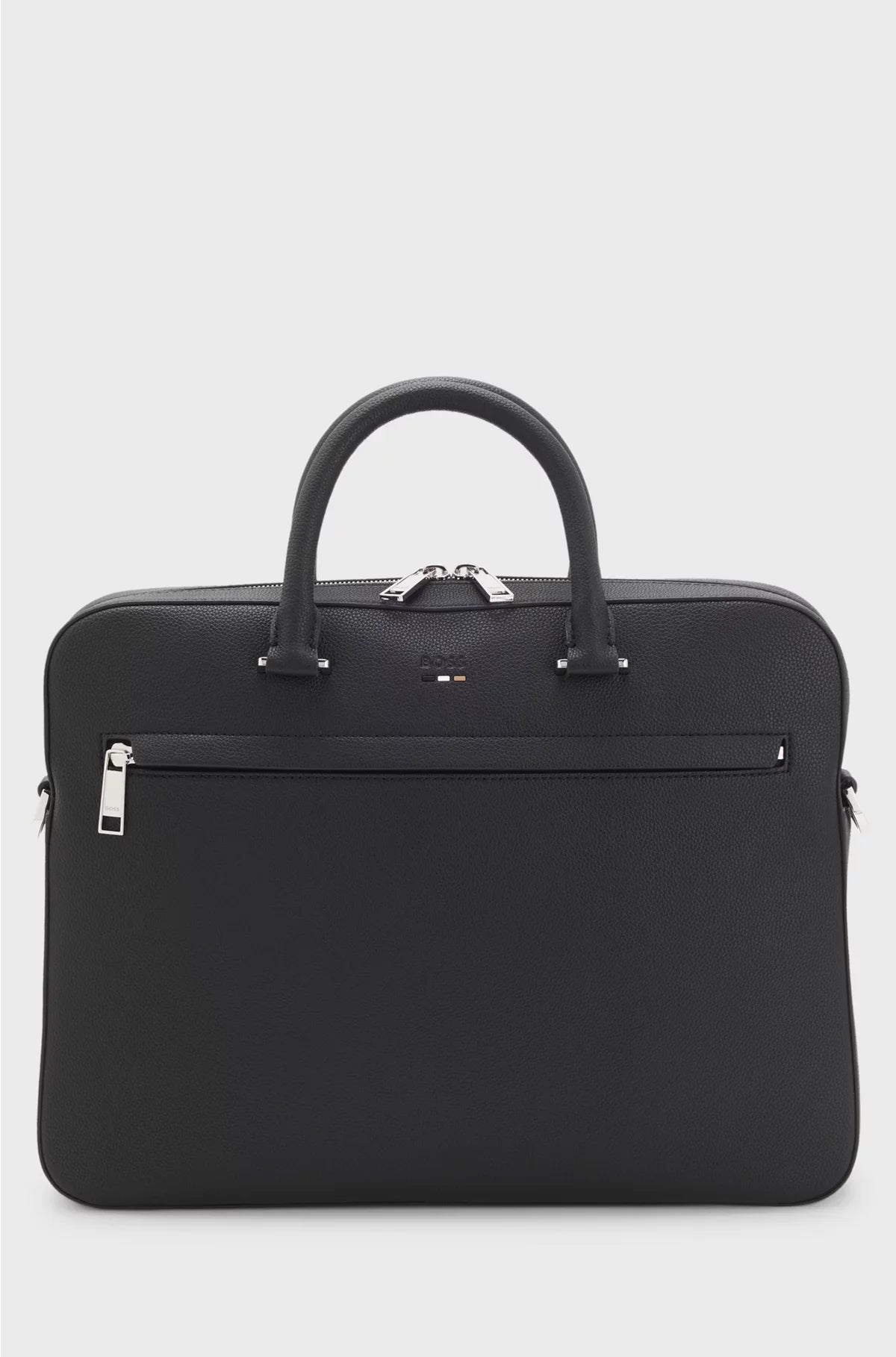 DOCUMENT CASE IN GRAINED FAUX LEATHER WITH SIGNATURE TRIMS