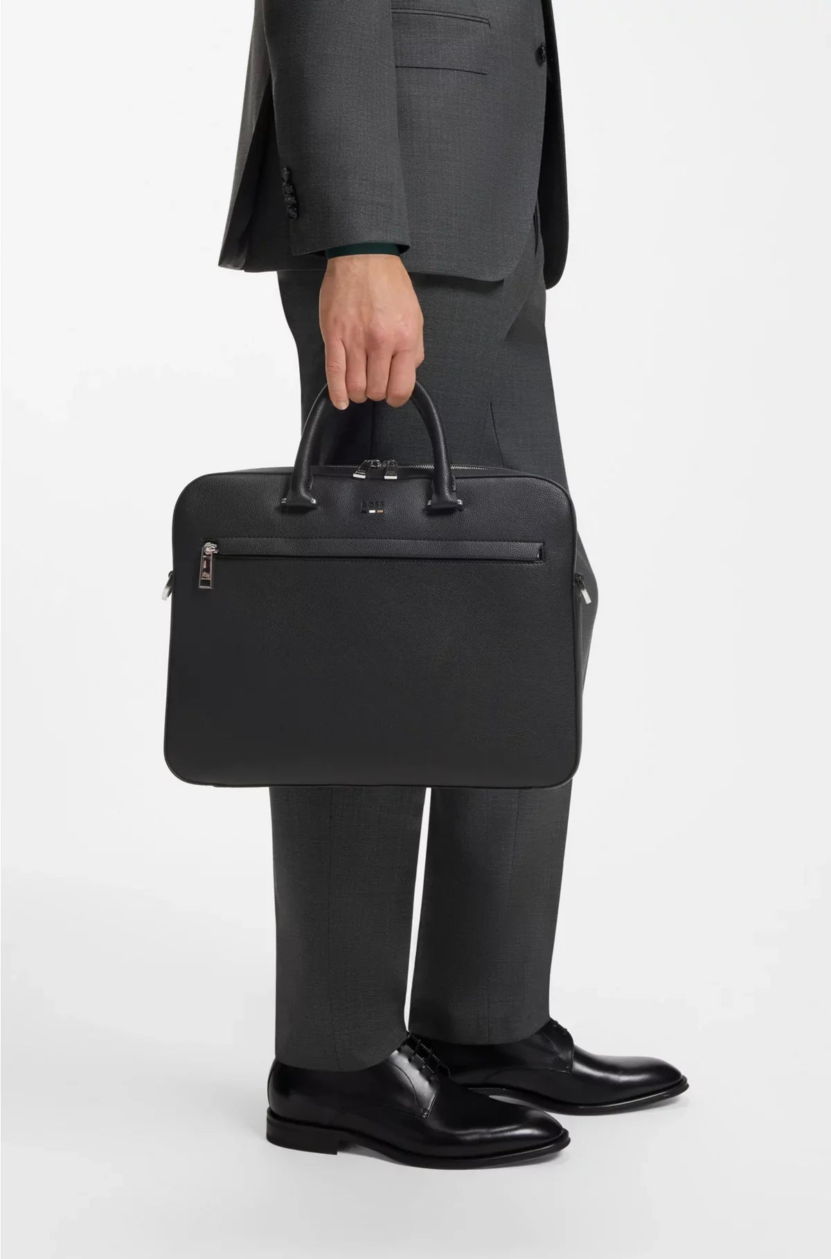DOCUMENT CASE IN GRAINED FAUX LEATHER WITH SIGNATURE TRIMS
