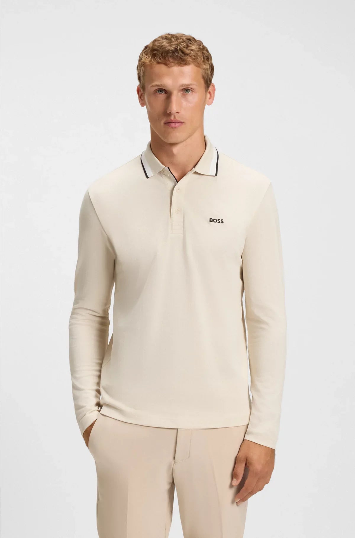 COTTON-PIQUE POLO SHIRT WITH CONTRAST LOGO