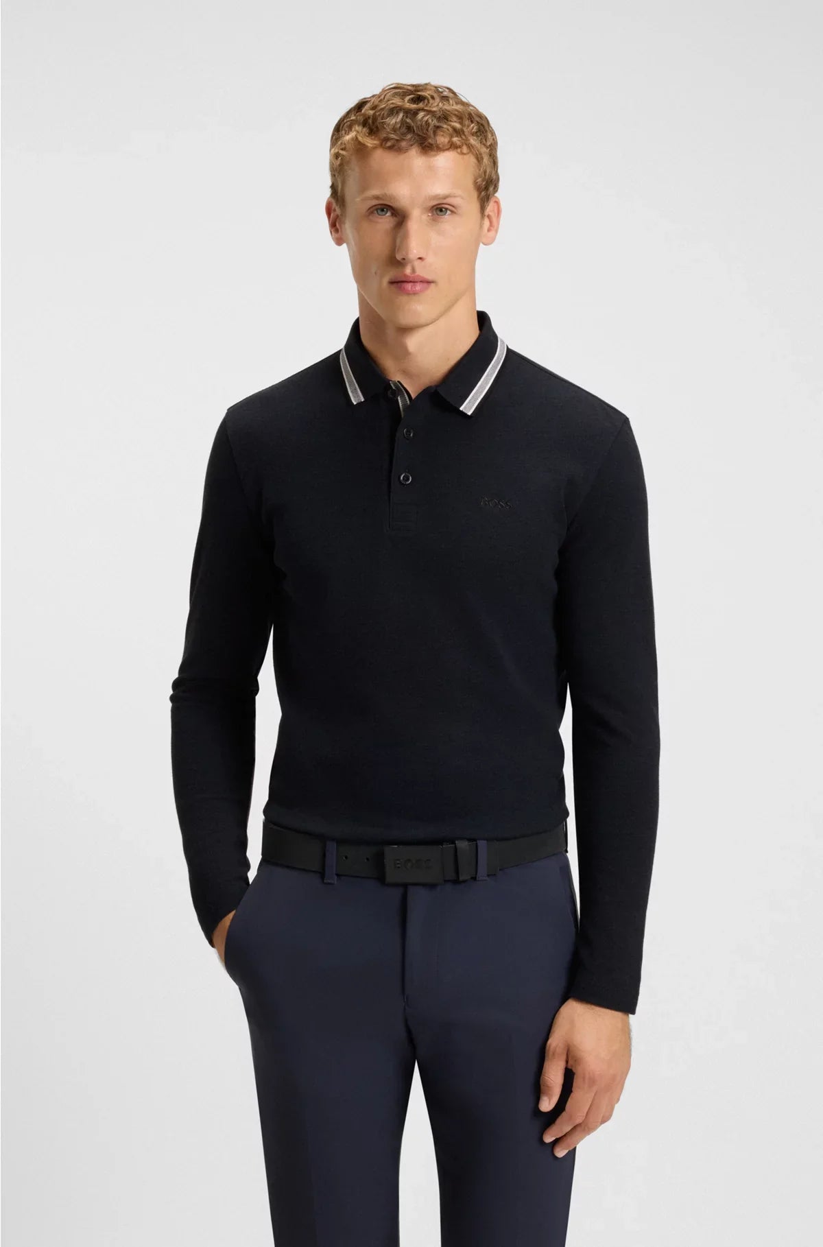 COTTON-PIQUE POLO SHIRT WITH CONTRAST LOGO