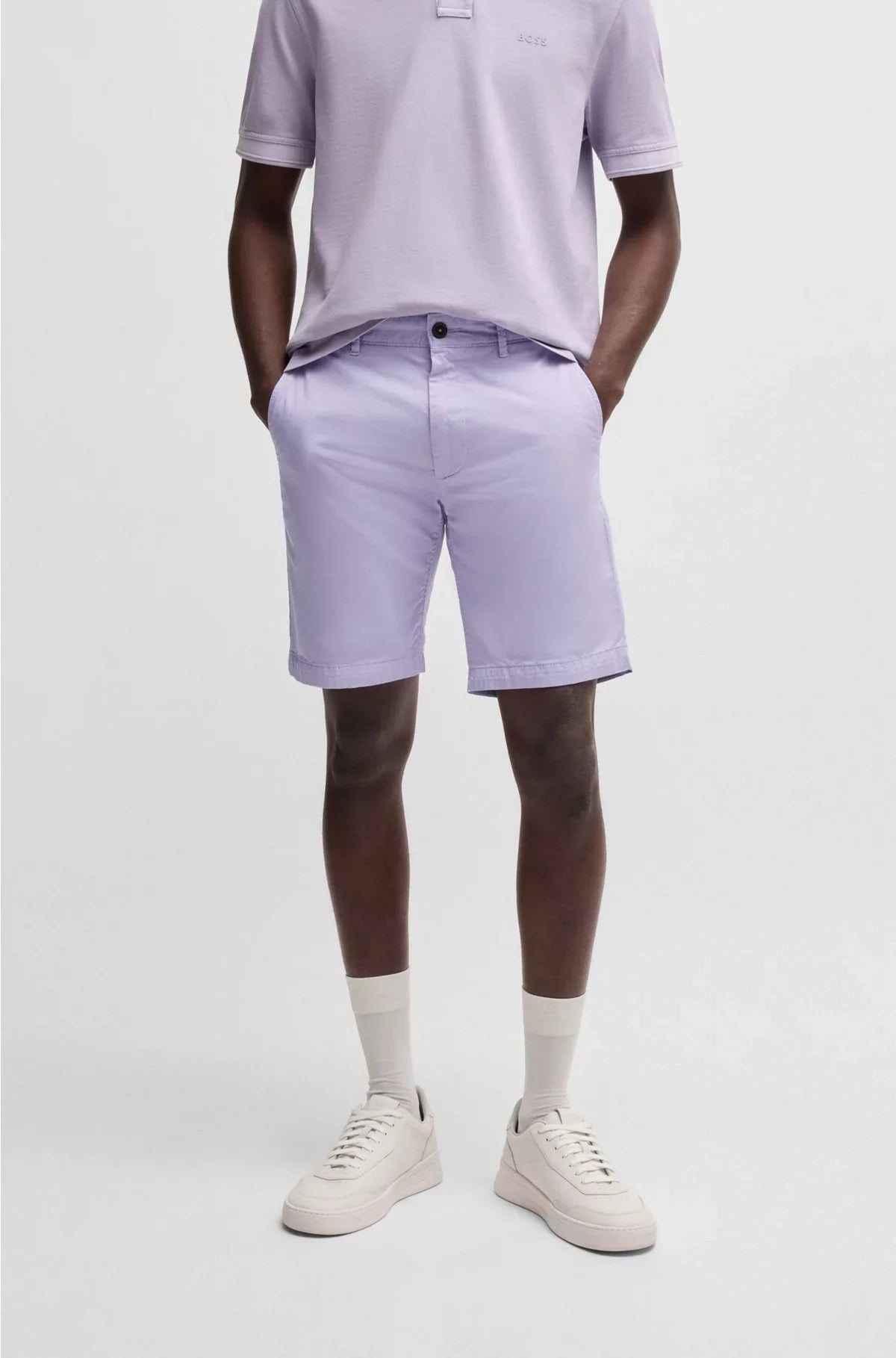 SLIM-FIT SHORTS IN STRETCH-COTTON TWILL