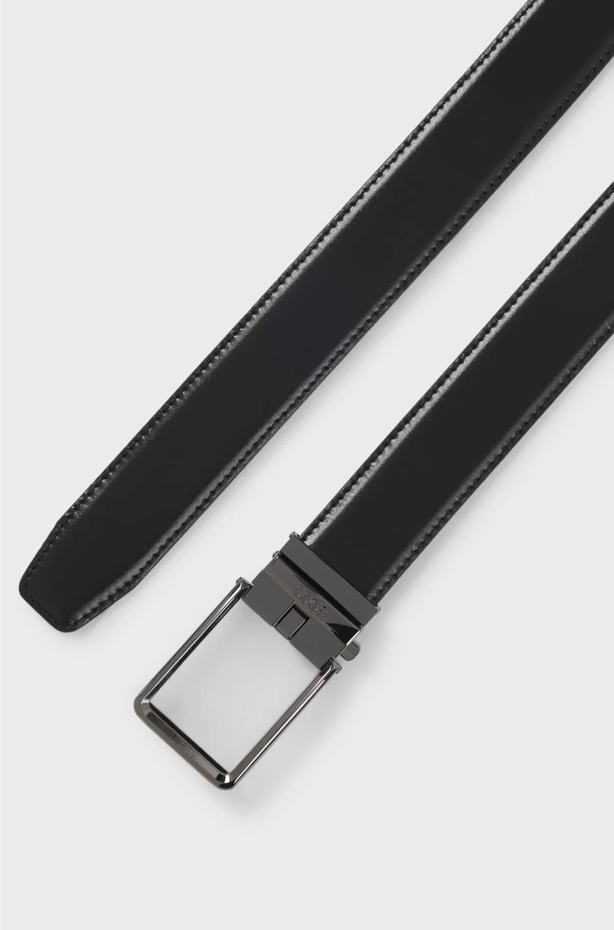 ITALIAN-LEATHER AUTOMATIC BELT WITH LOGO KEEPER