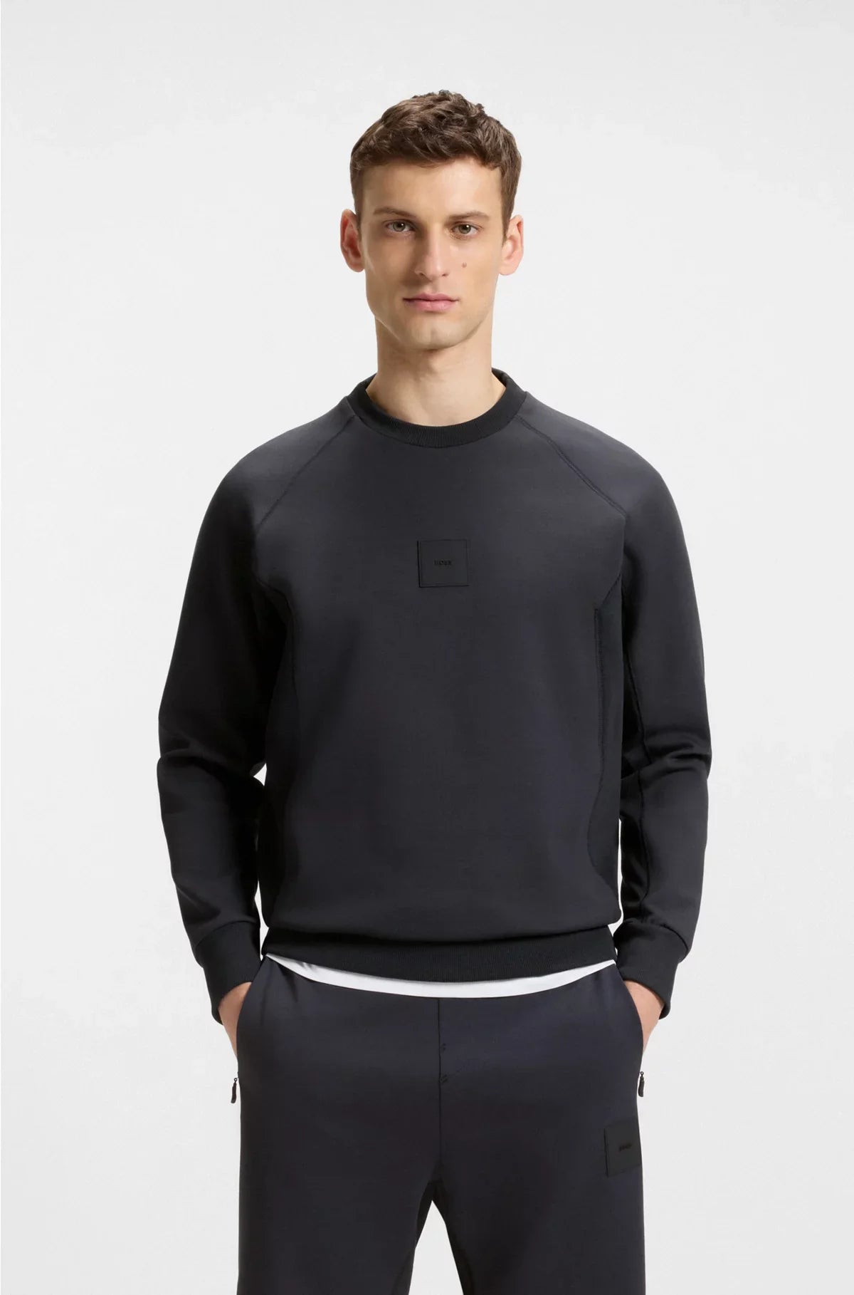 COTTON-BLEND SWEATSHIRT WITH STRETCH