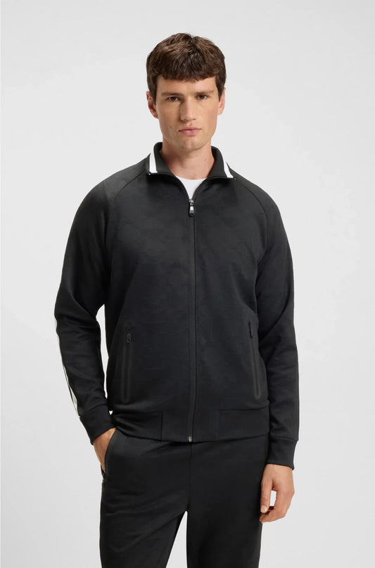 FELPA CON CERCHIO-JACQUARD E ZIP, CON STRISCE LATERALI
