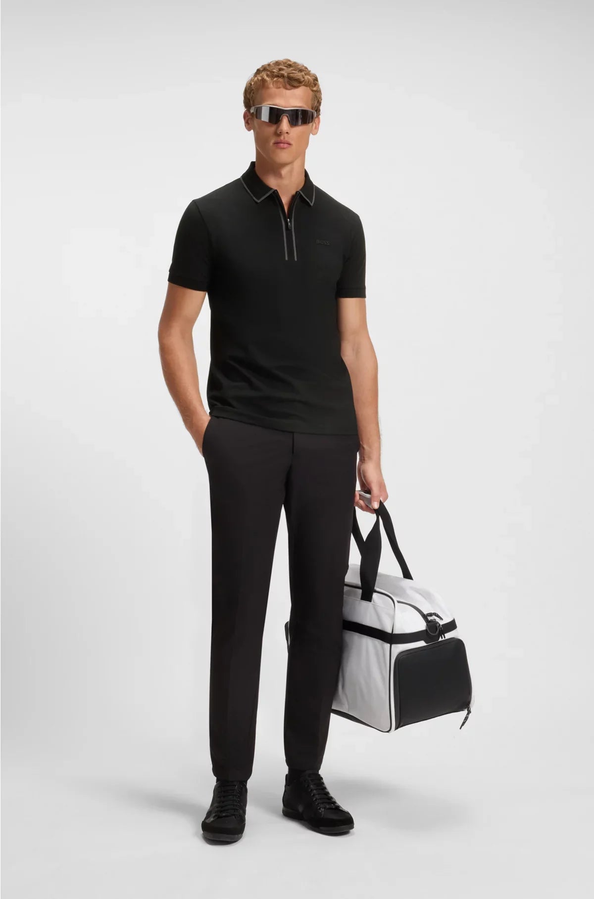 POLO IN COTONE STRETCH CON RIGHE A CONTRASTO