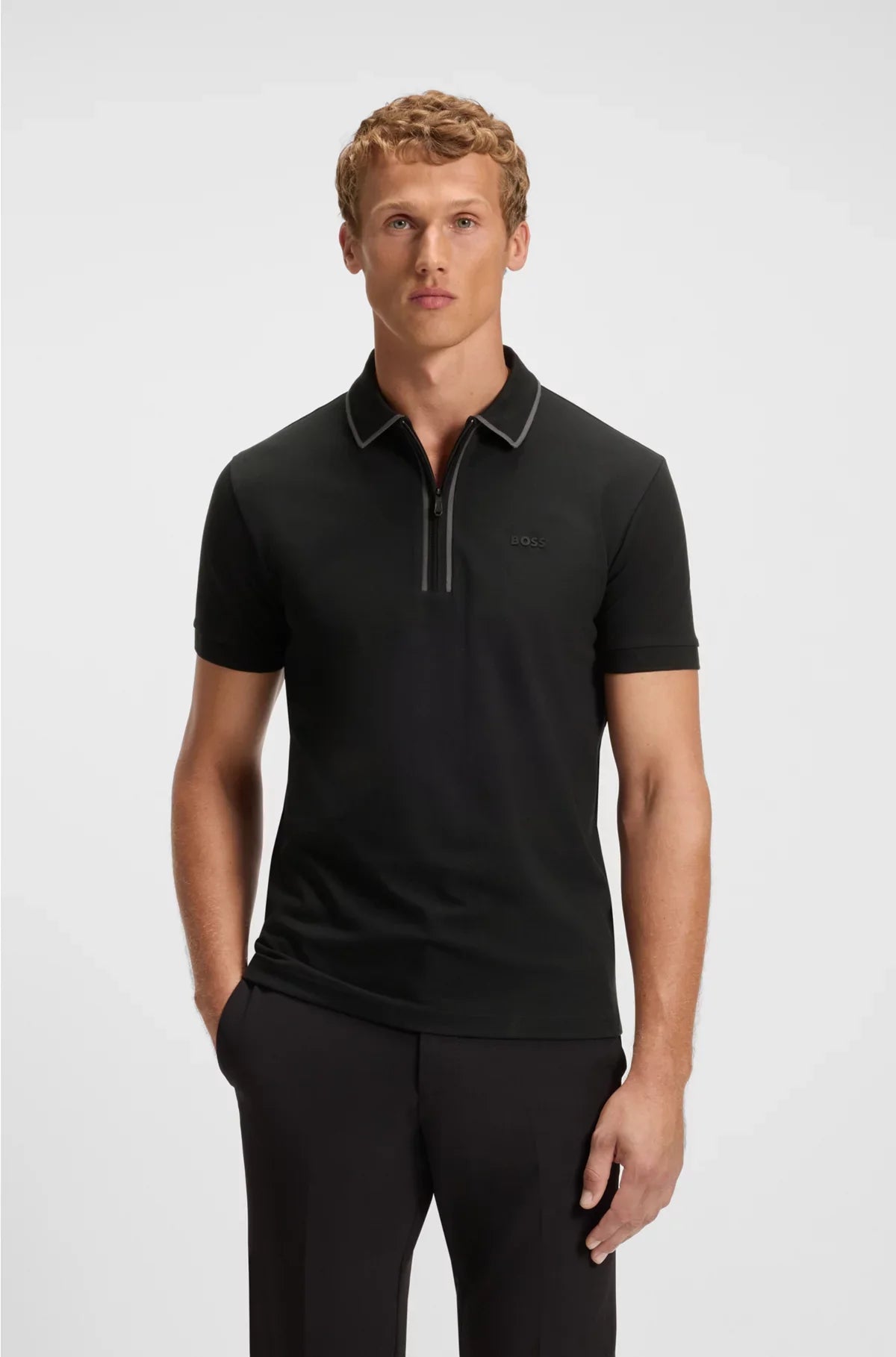 POLO IN COTONE STRETCH CON RIGHE A CONTRASTO