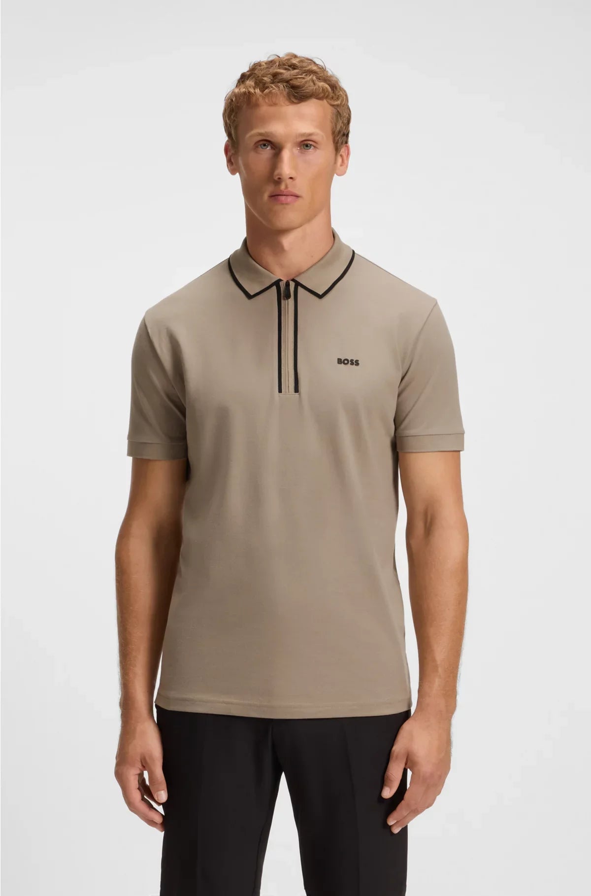 POLO IN COTONE STRETCH CON RIGHE A CONTRASTO
