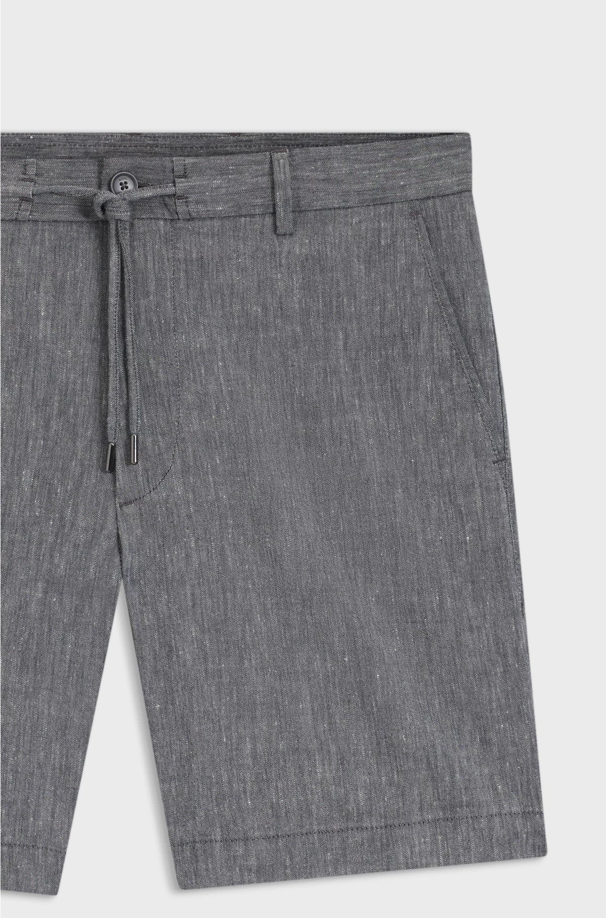 SHORTS REGULAR FIT IN MISTO LINO CON COULISSE