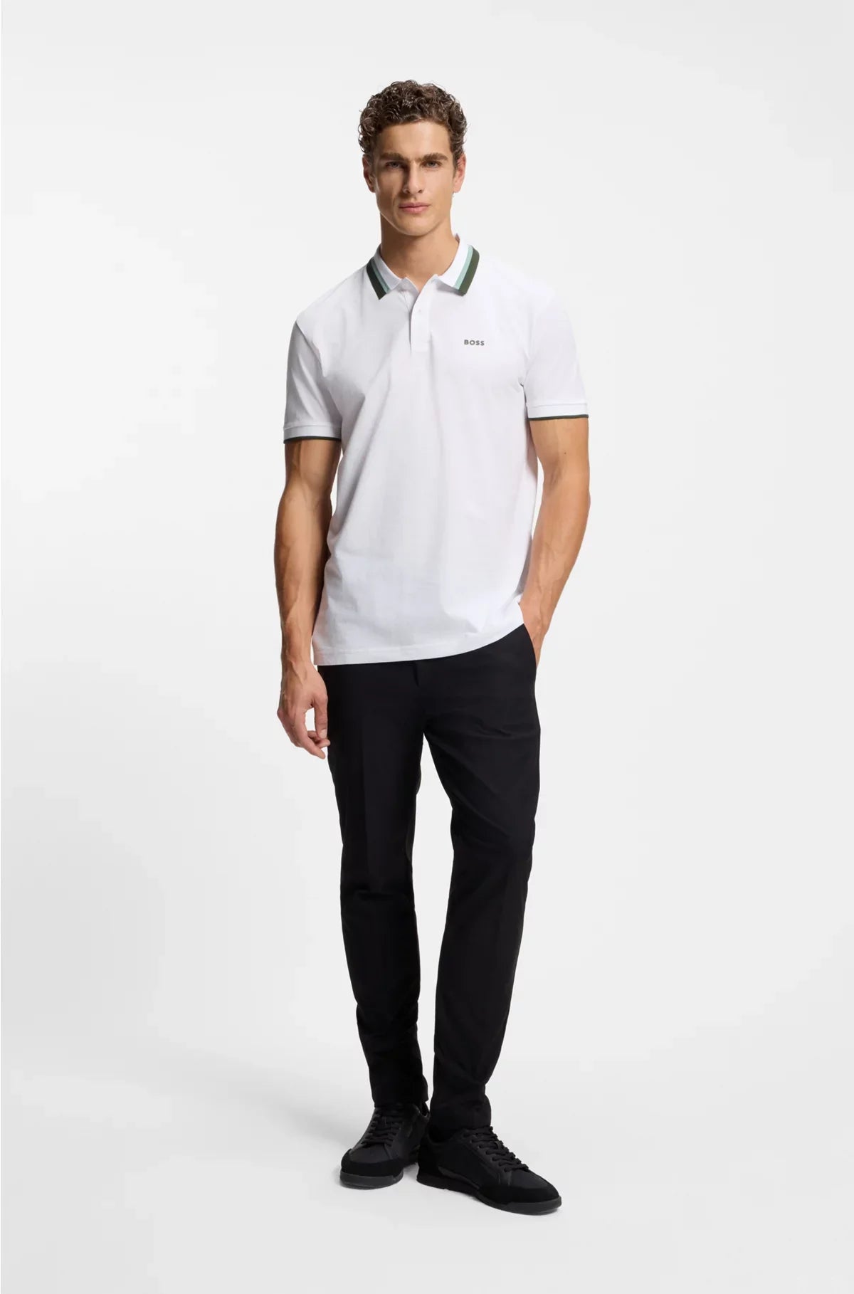 PADDY ACTIVE POLO SHIRT WITH CONTRAST STRIPES