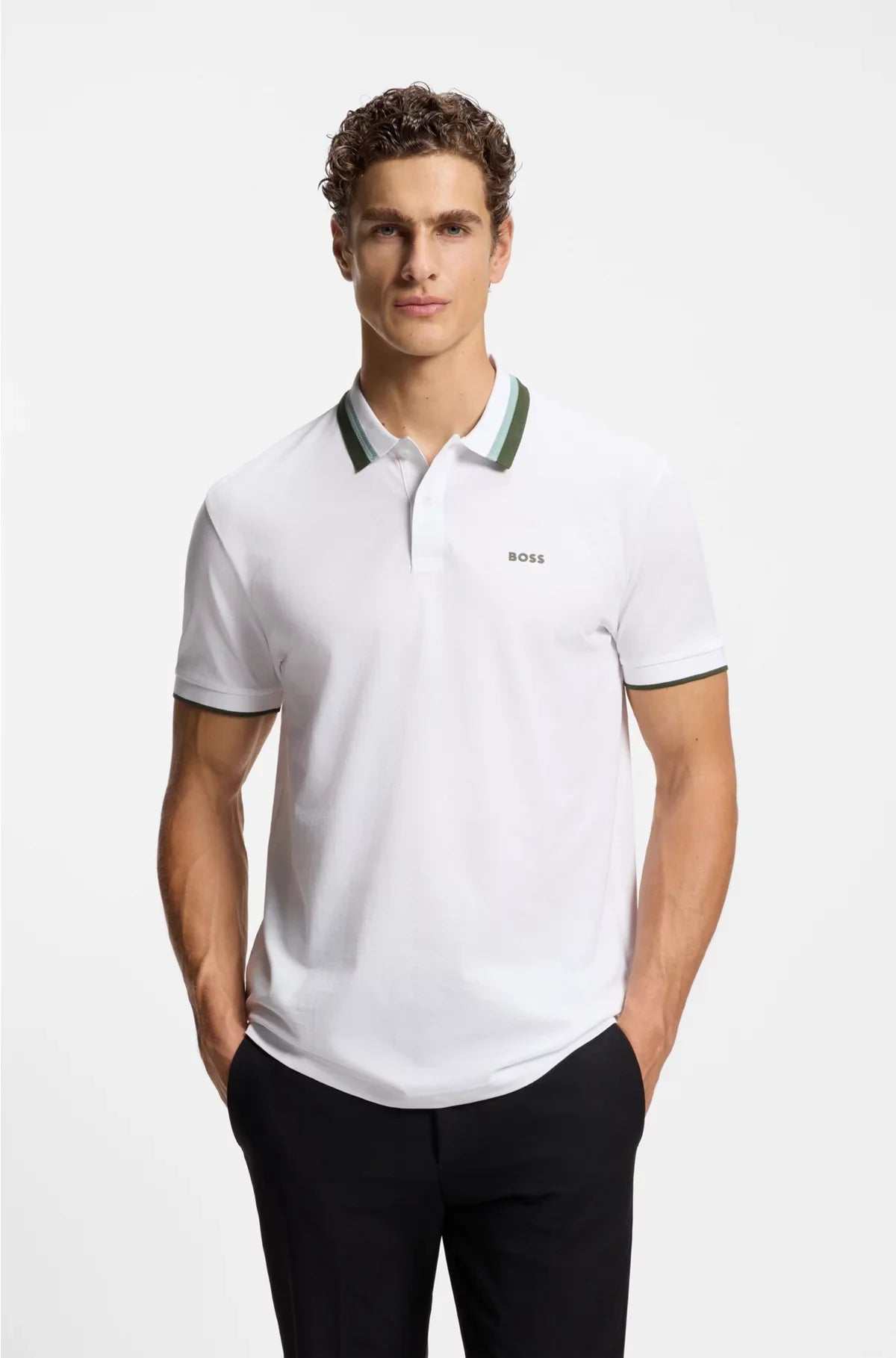 PADDY ACTIVE POLO SHIRT WITH CONTRAST STRIPES
