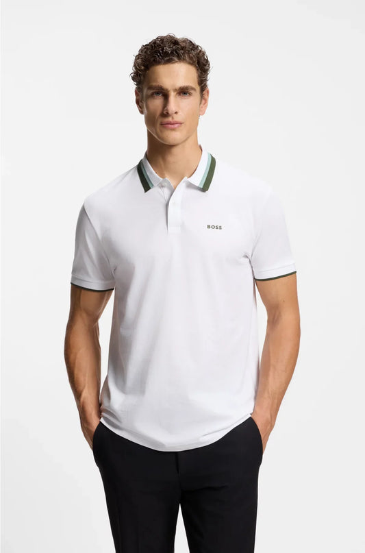 PADDY ACTIVE POLO SHIRT WITH CONTRAST STRIPES