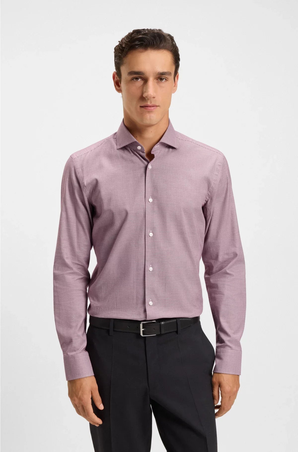 SLIM-FIT SHIRT IN EASY-IRON STRETCH COTTON