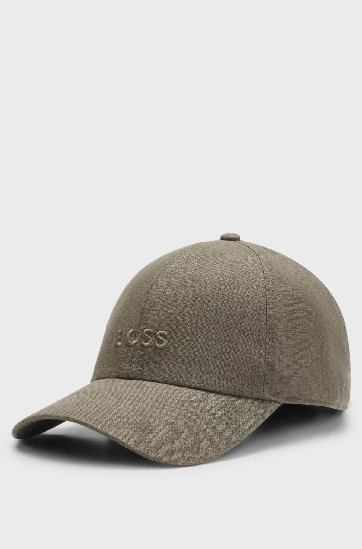 LINEN CAP WITH EMBROIDERED LOGO