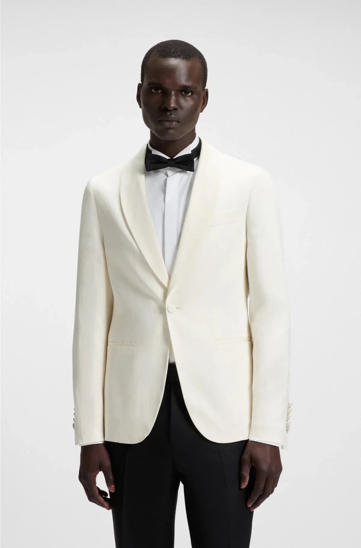 GIACCA DA SMOKING SLIM-FIT IN SETA E LINO