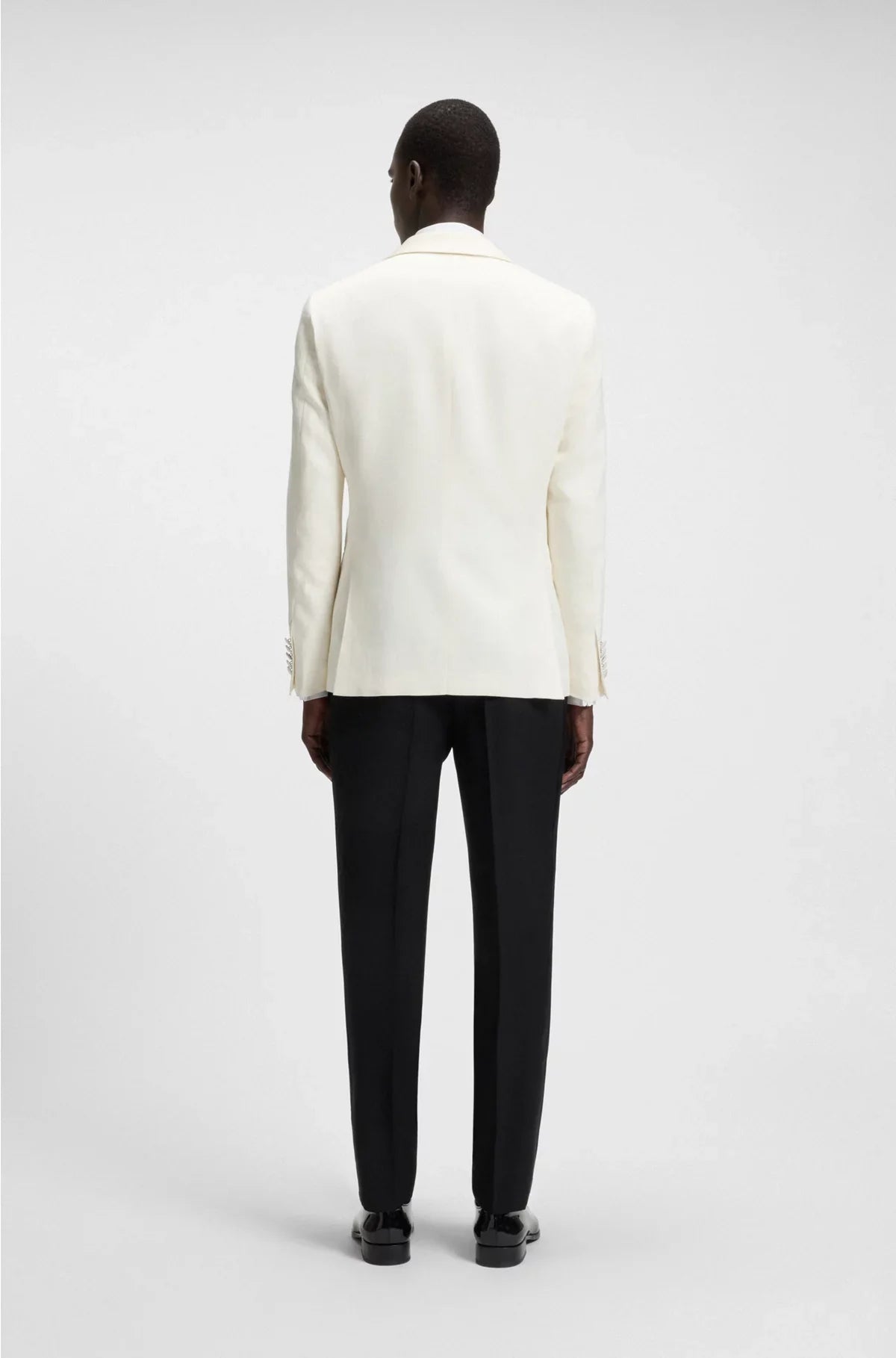 GIACCA DA SMOKING SLIM-FIT IN SETA E LINO