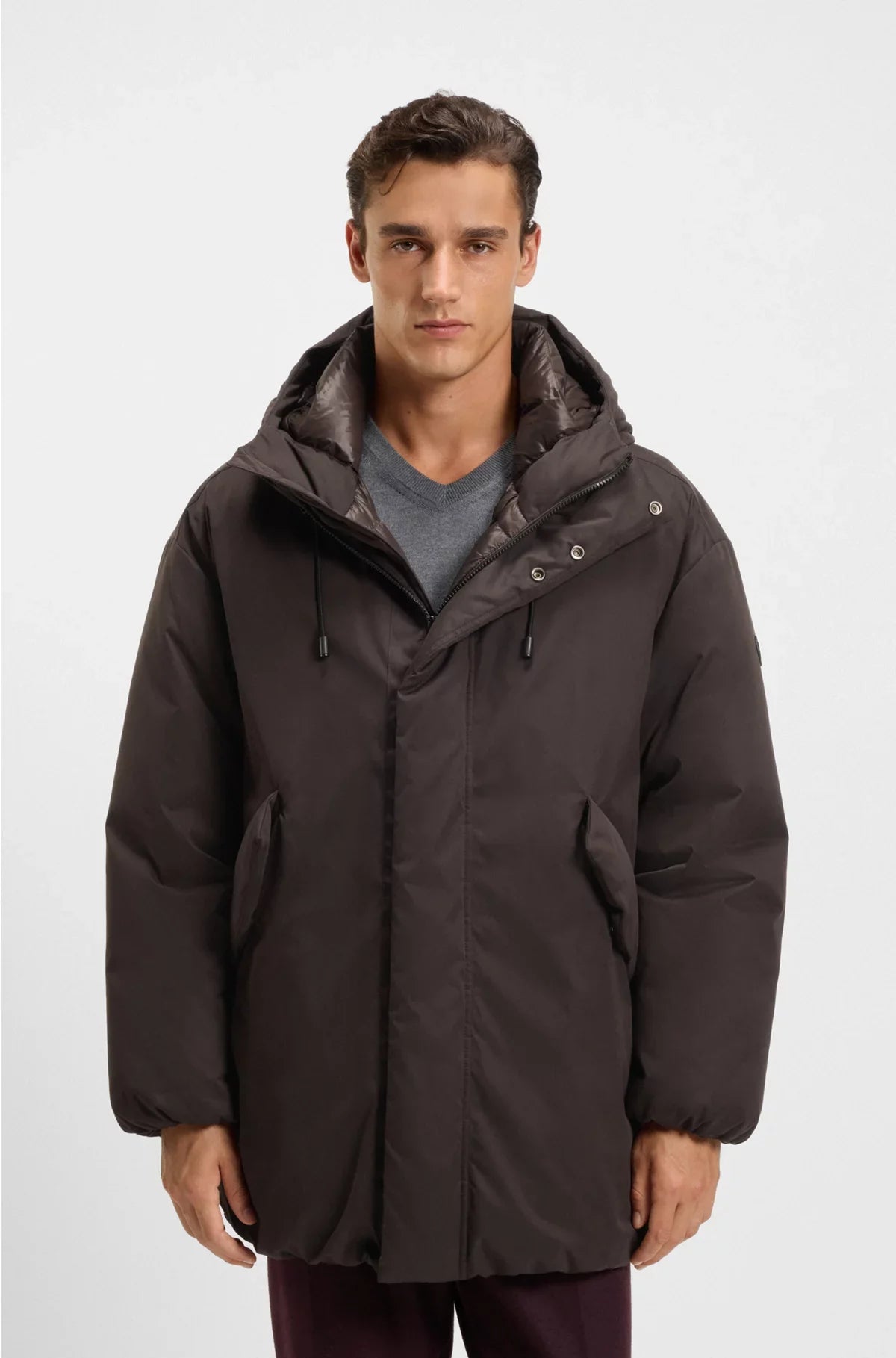 WATER-REPELLENT JACKET IN PEACHED MICROFIBRE