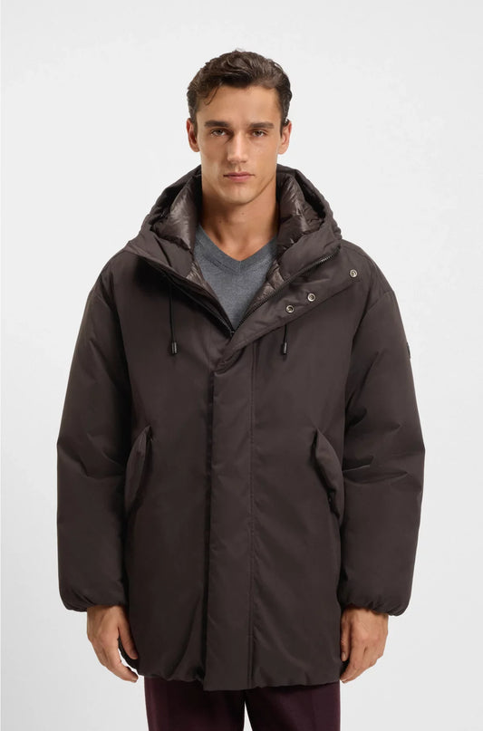 WATER-REPELLENT JACKET IN PEACHED MICROFIBRE