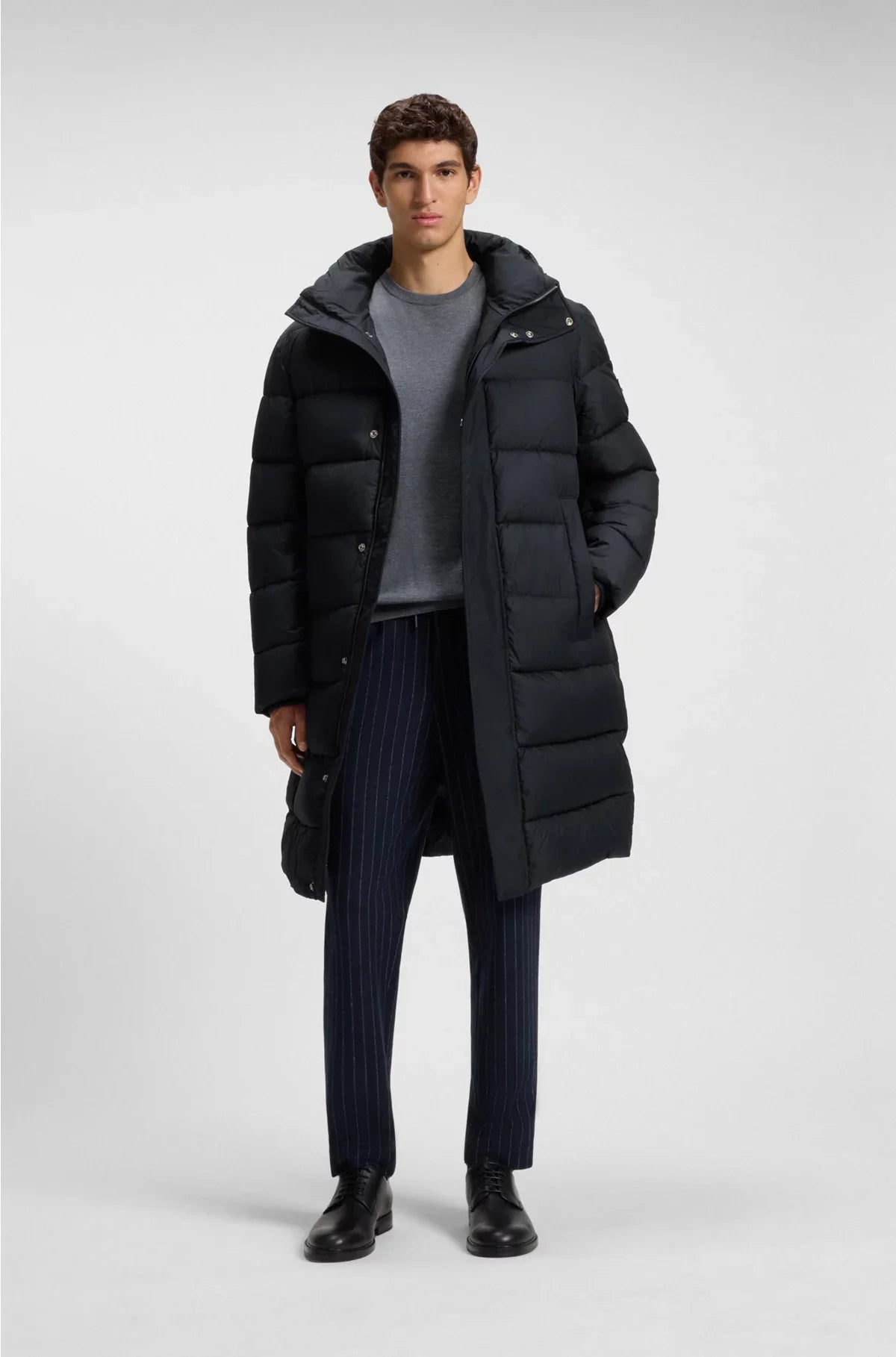 LONGLINE WATER-REPELLENT PADDED JACKET WITH HOOD