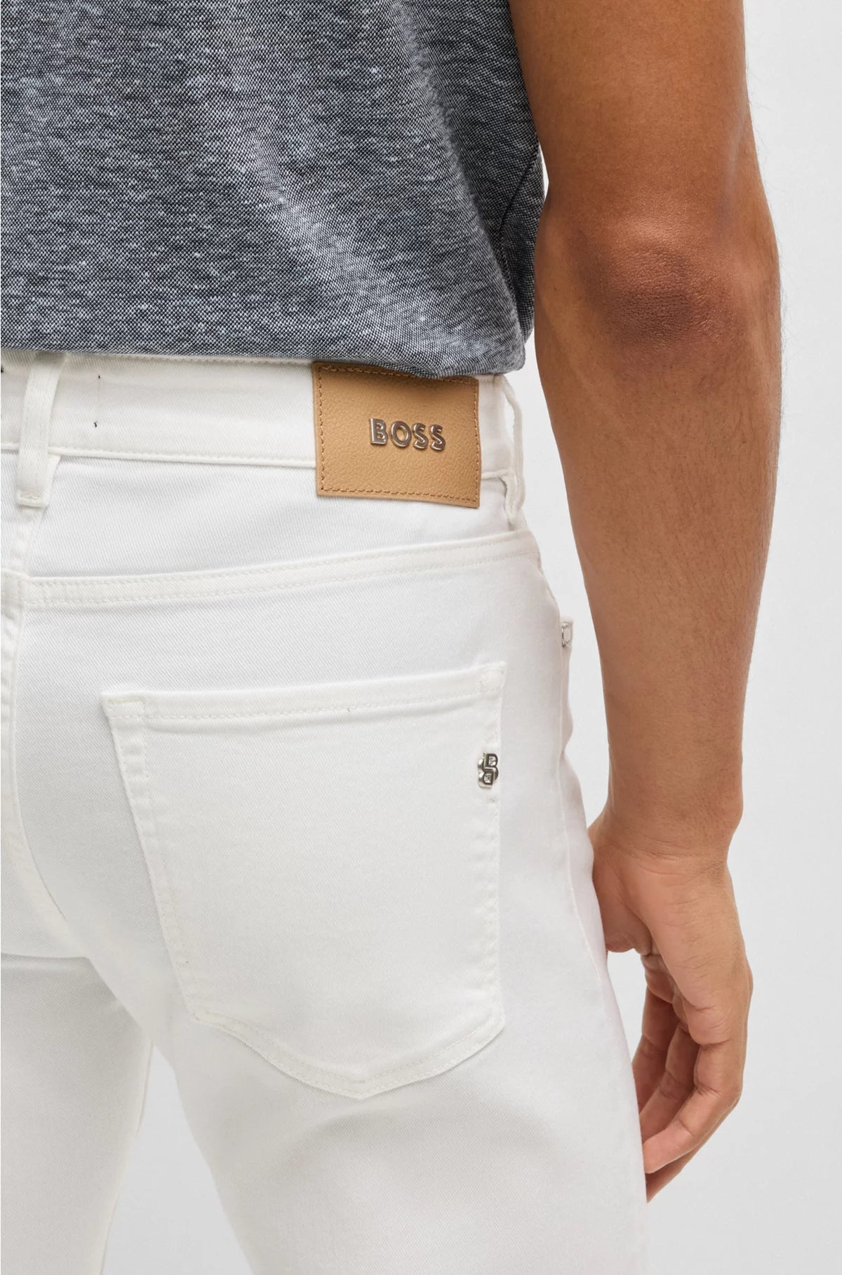 DELAWARE SLIM-FIT JEANS IN WHITE COMFORT-STRETCH DENIM