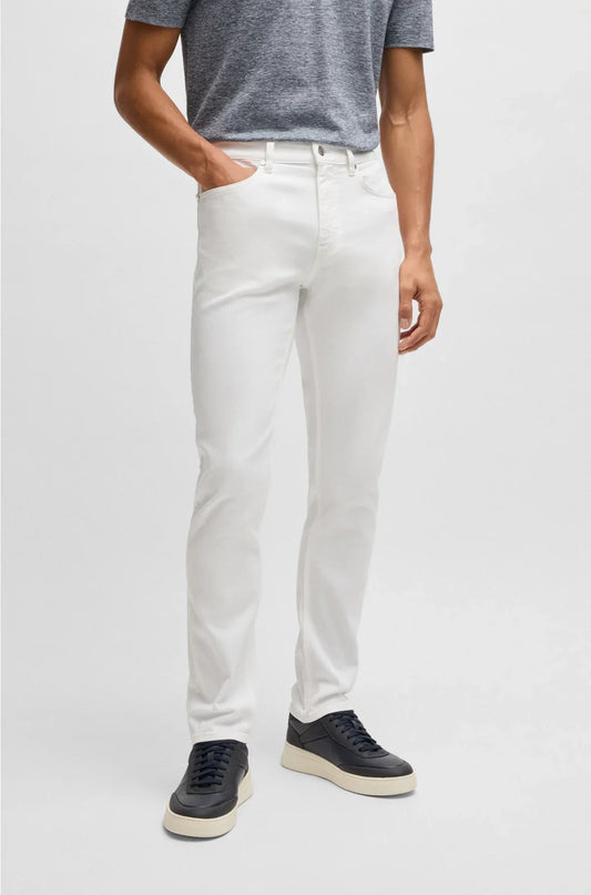 DELAWARE SLIM-FIT JEANS IN WHITE COMFORT-STRETCH DENIM