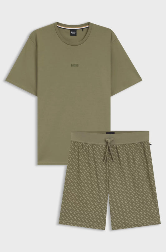 TWO-PIECE BRANDED PYJAMA SET IN INTERLOCK COTTON