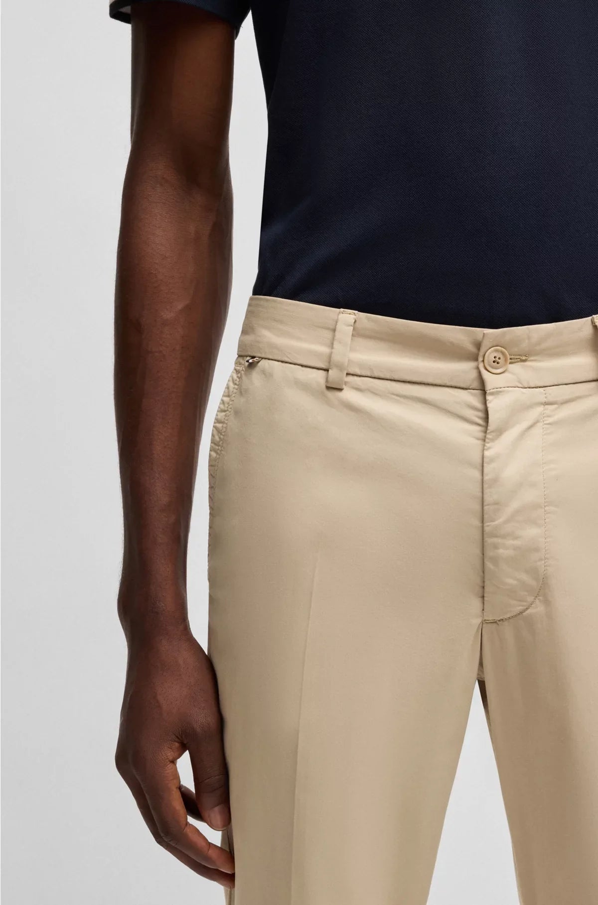 PANTALONI SLIM FIT IN RASO DI MISTO COTONE