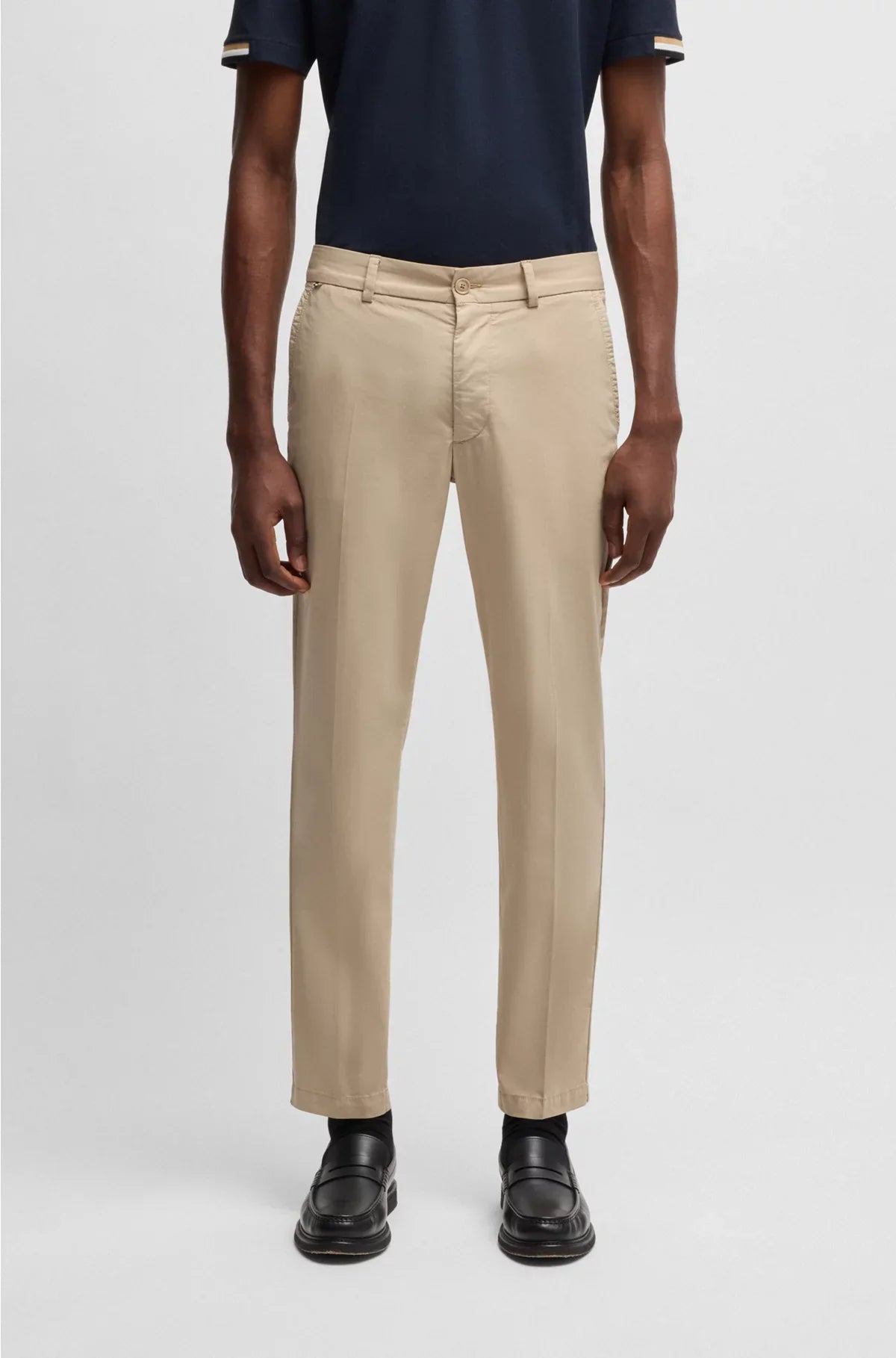 PANTALONI SLIM FIT IN RASO DI MISTO COTONE