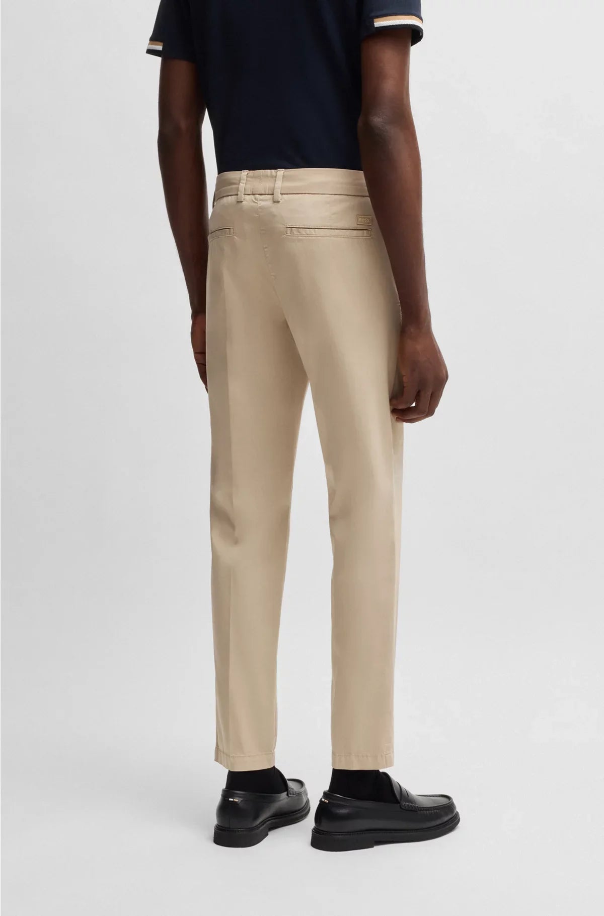 PANTALONI SLIM FIT IN RASO DI MISTO COTONE