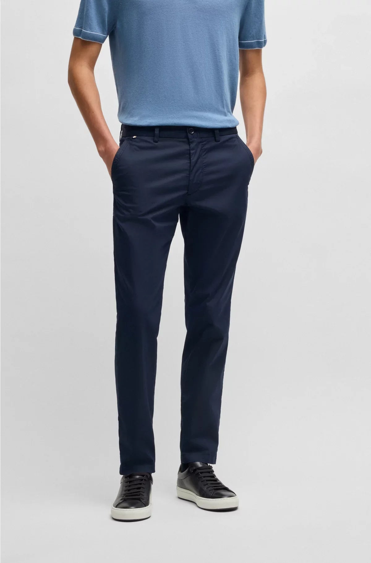 PANTALONI SLIM FIT IN RASO DI MISTO COTONE