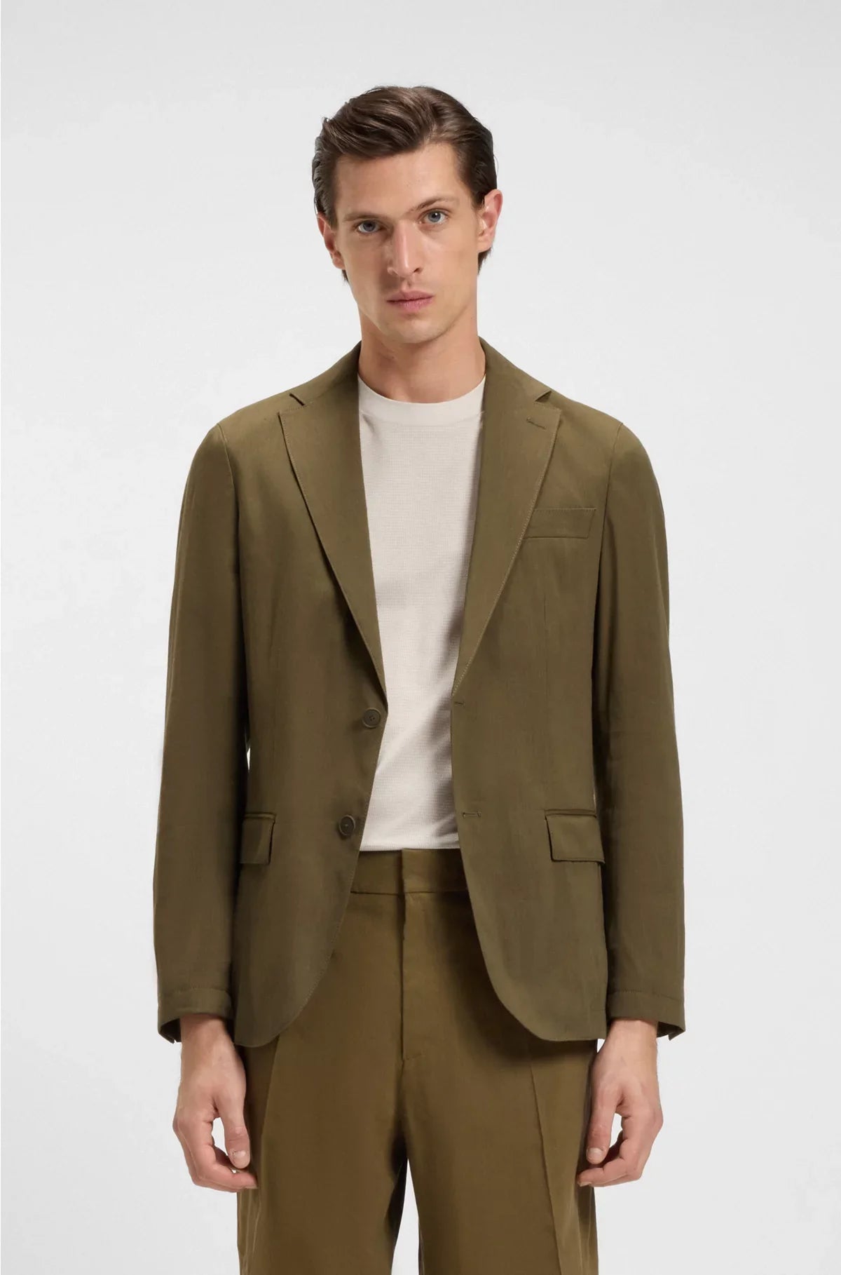 Giacca da abito modern fit, lavabile in lavatrice, in misto lino stretch